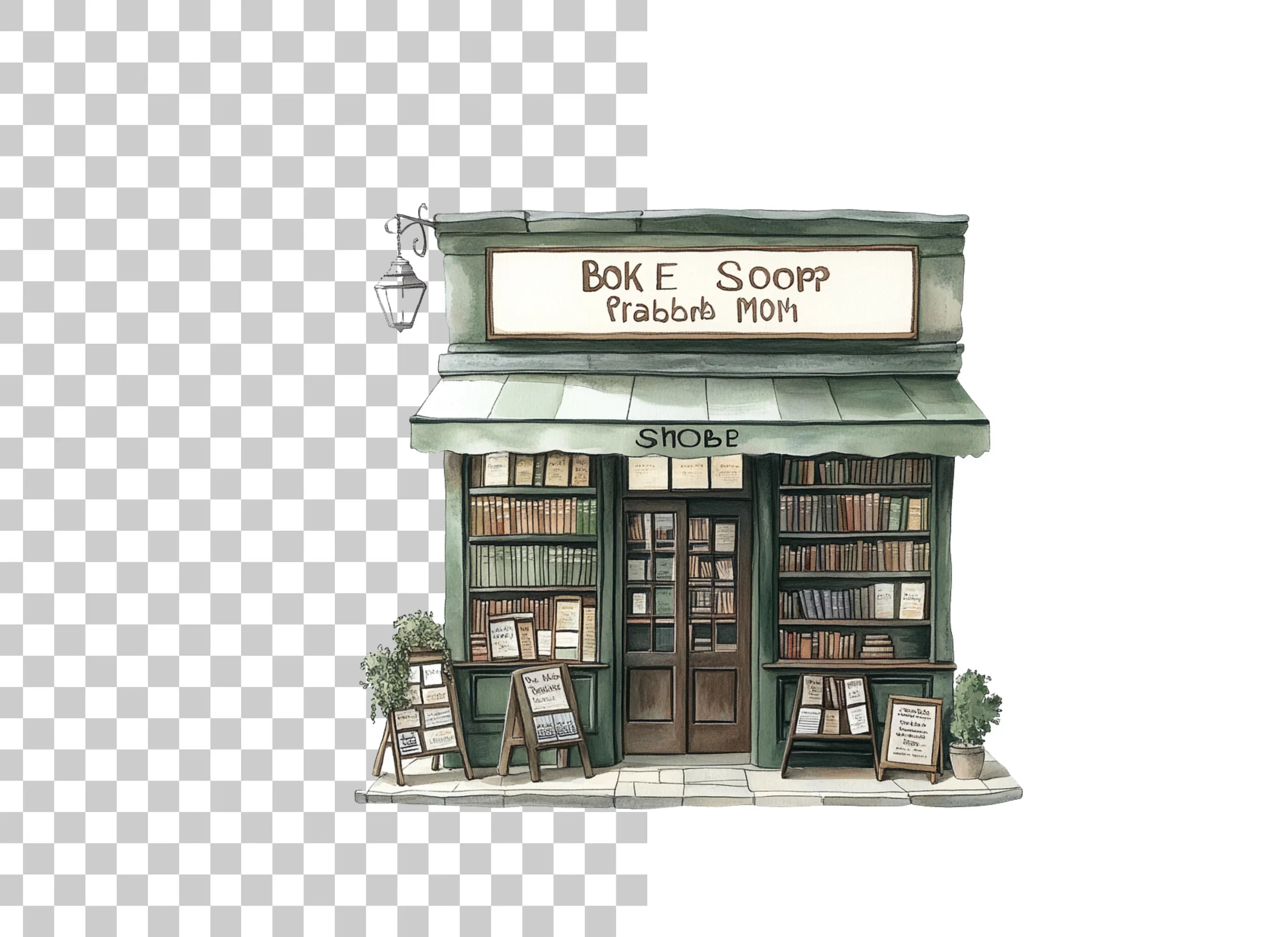 Charming Vintage Bookstore Clipart Bundle