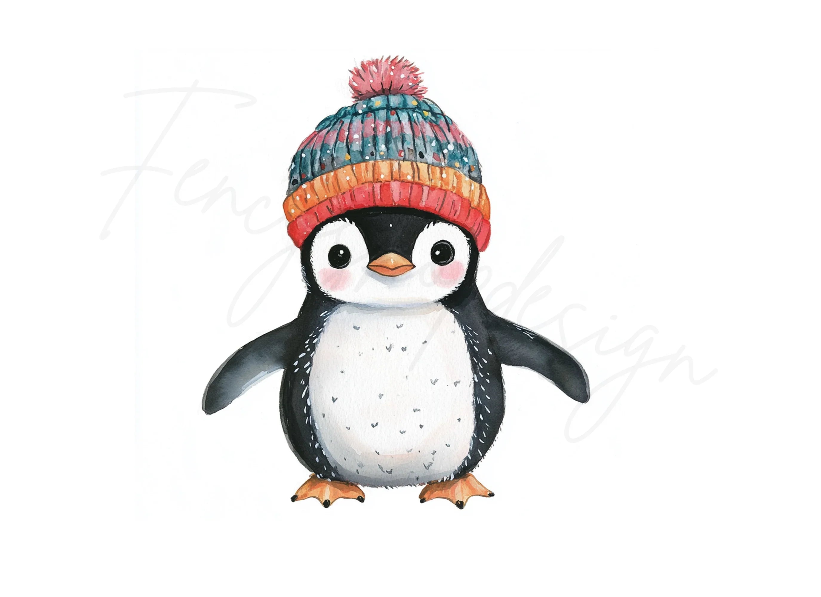 Cute Penguin Winter Hat Clipart Bundle