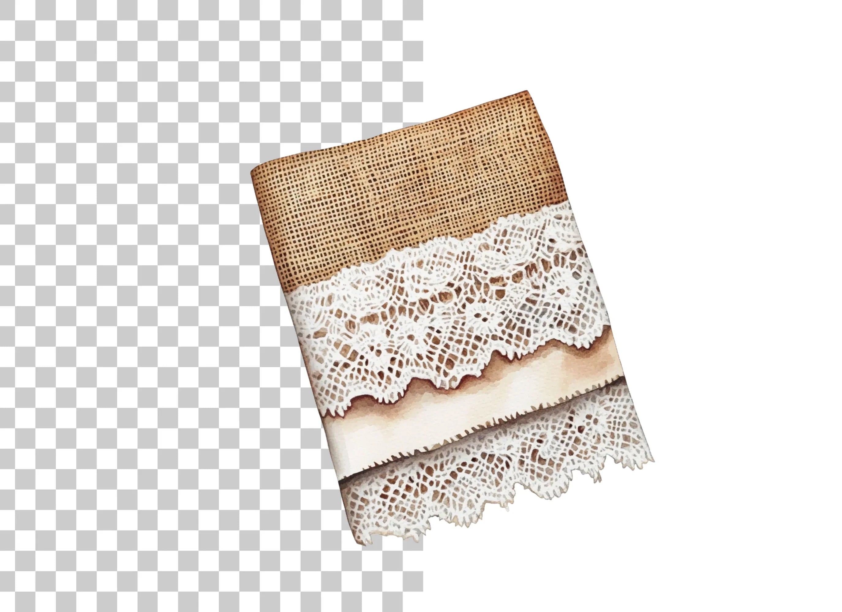 Burlap and Lace Border Clipart Bundle