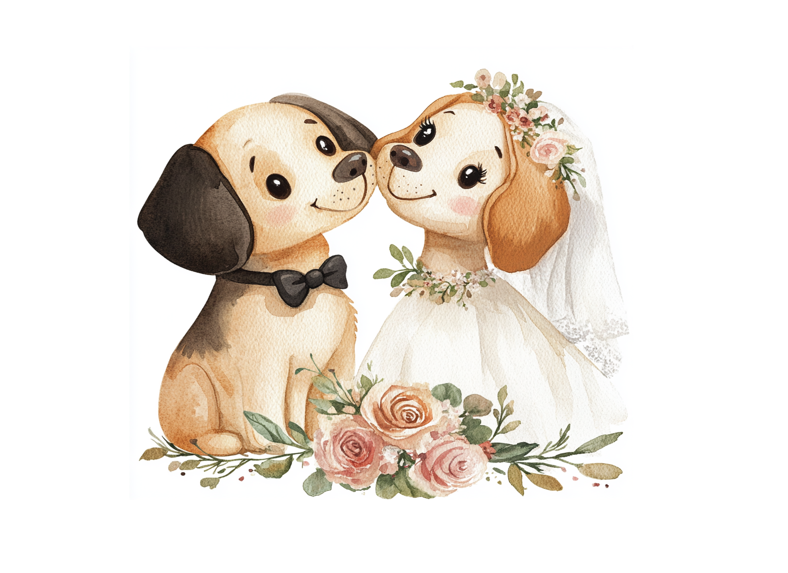 Adorable Puppy Wedding Clipart Bundle