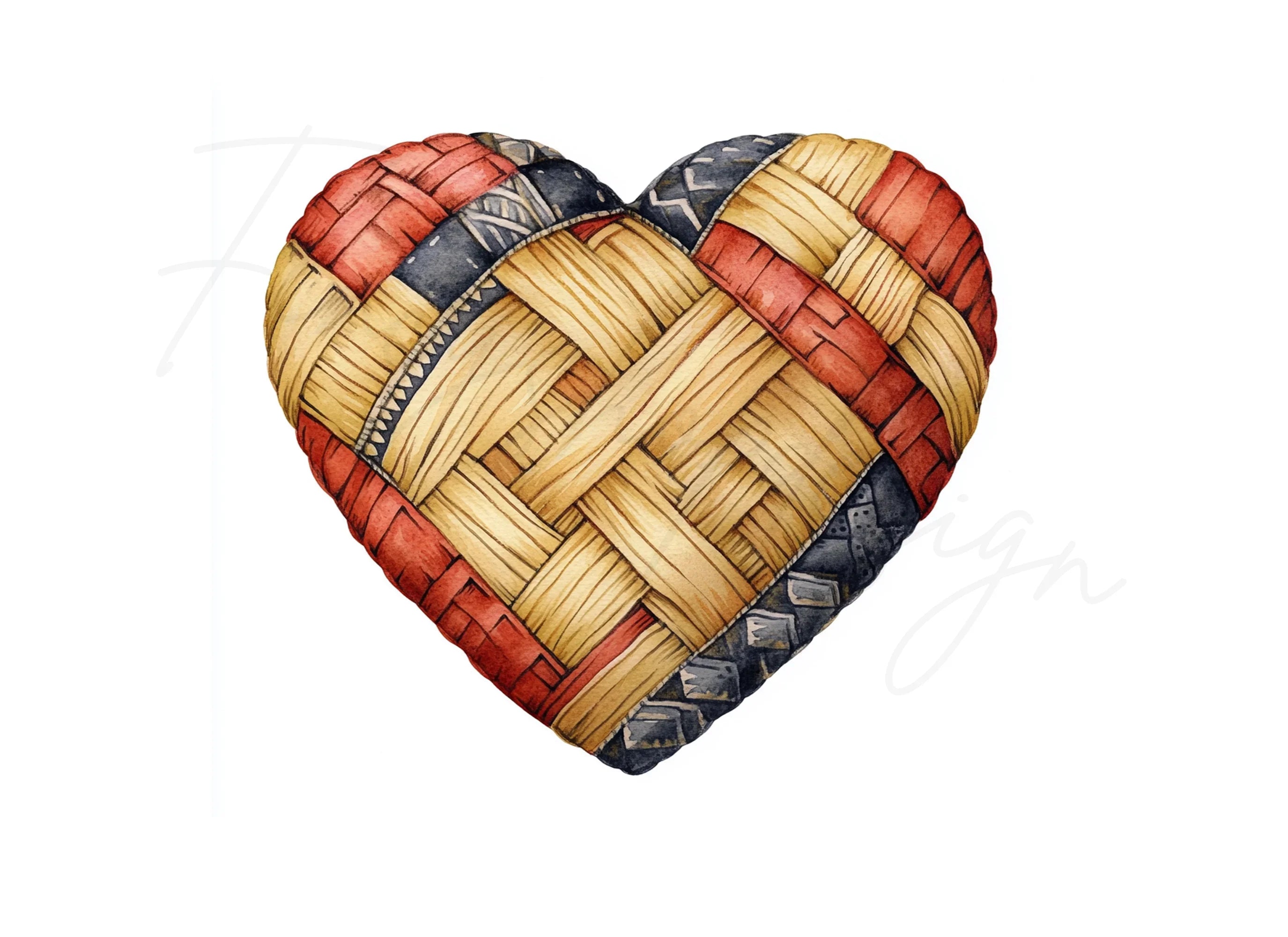Woven Hearts Clipart Bundle