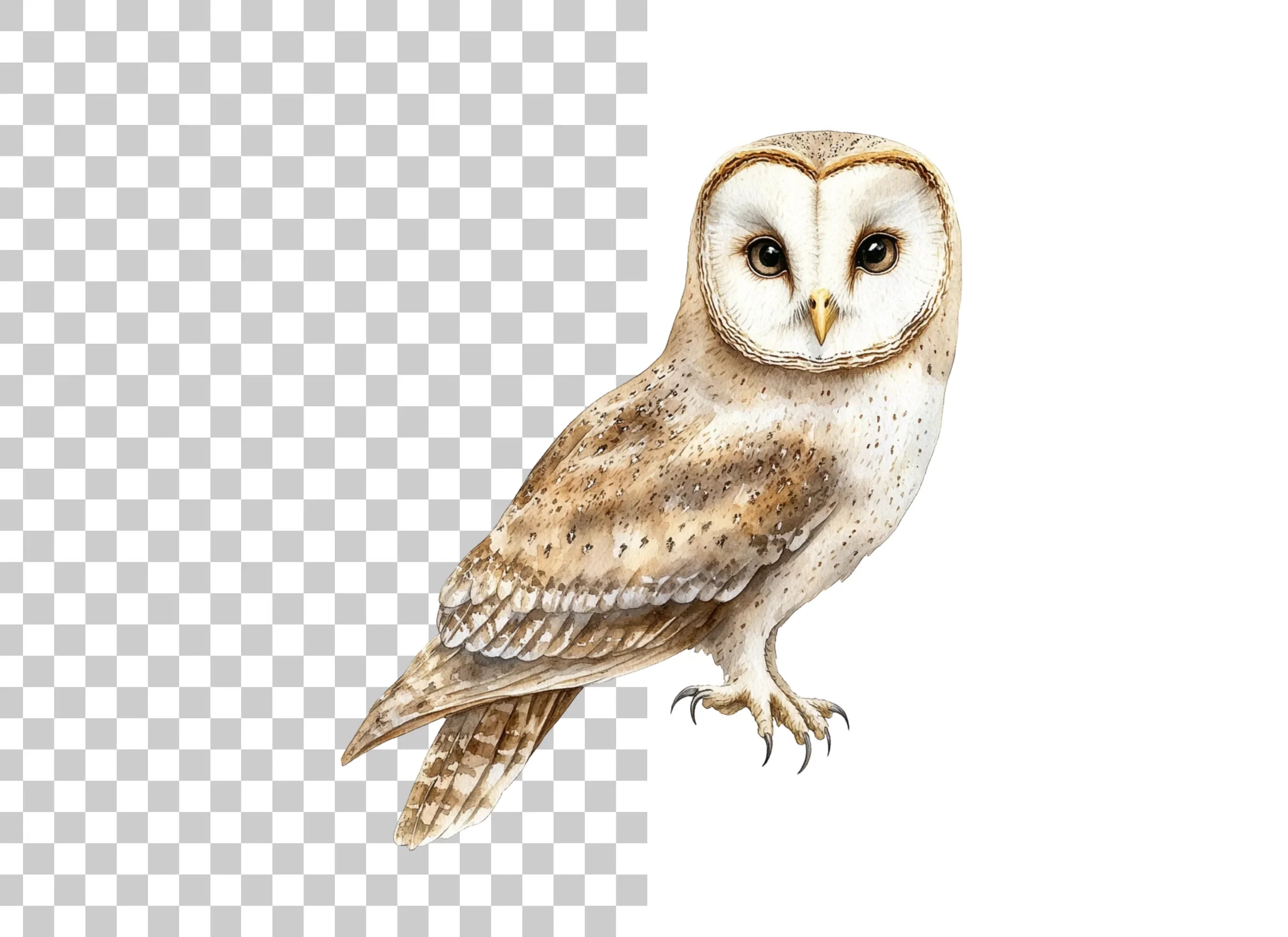 Realistic Barn Owl Clipart Bundle
