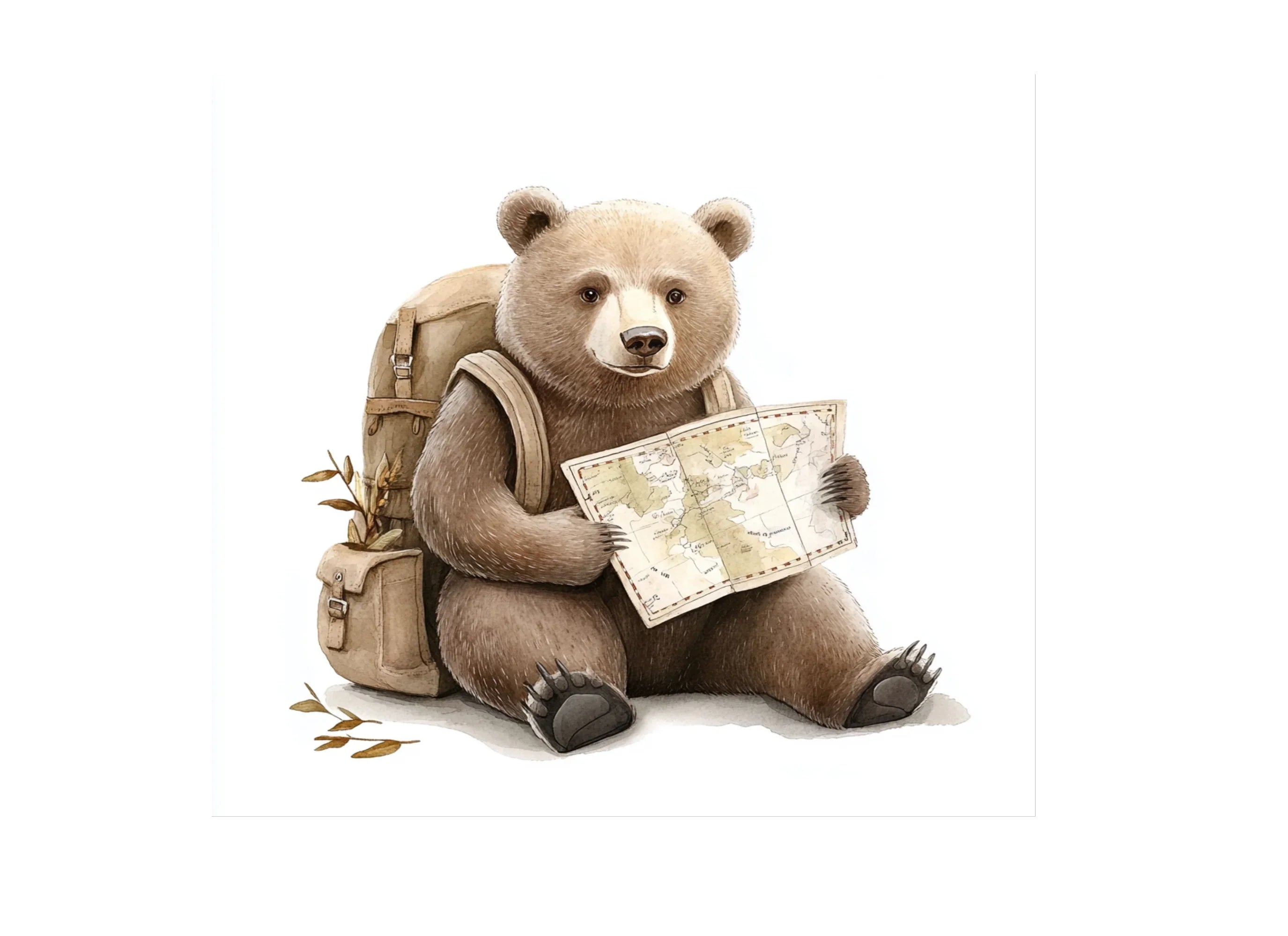 Bear Explorer Map Clipart Bundle