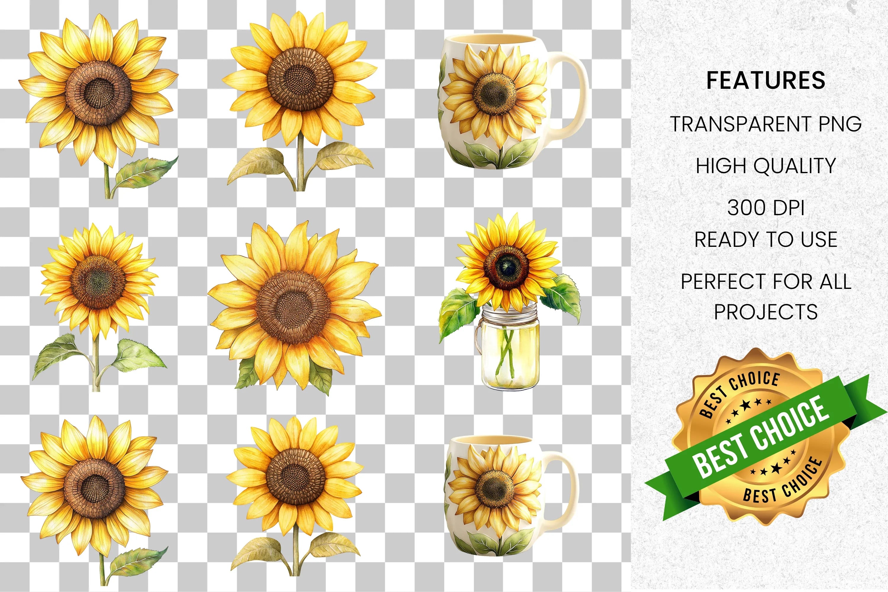 Sunflower Clipart Bundle