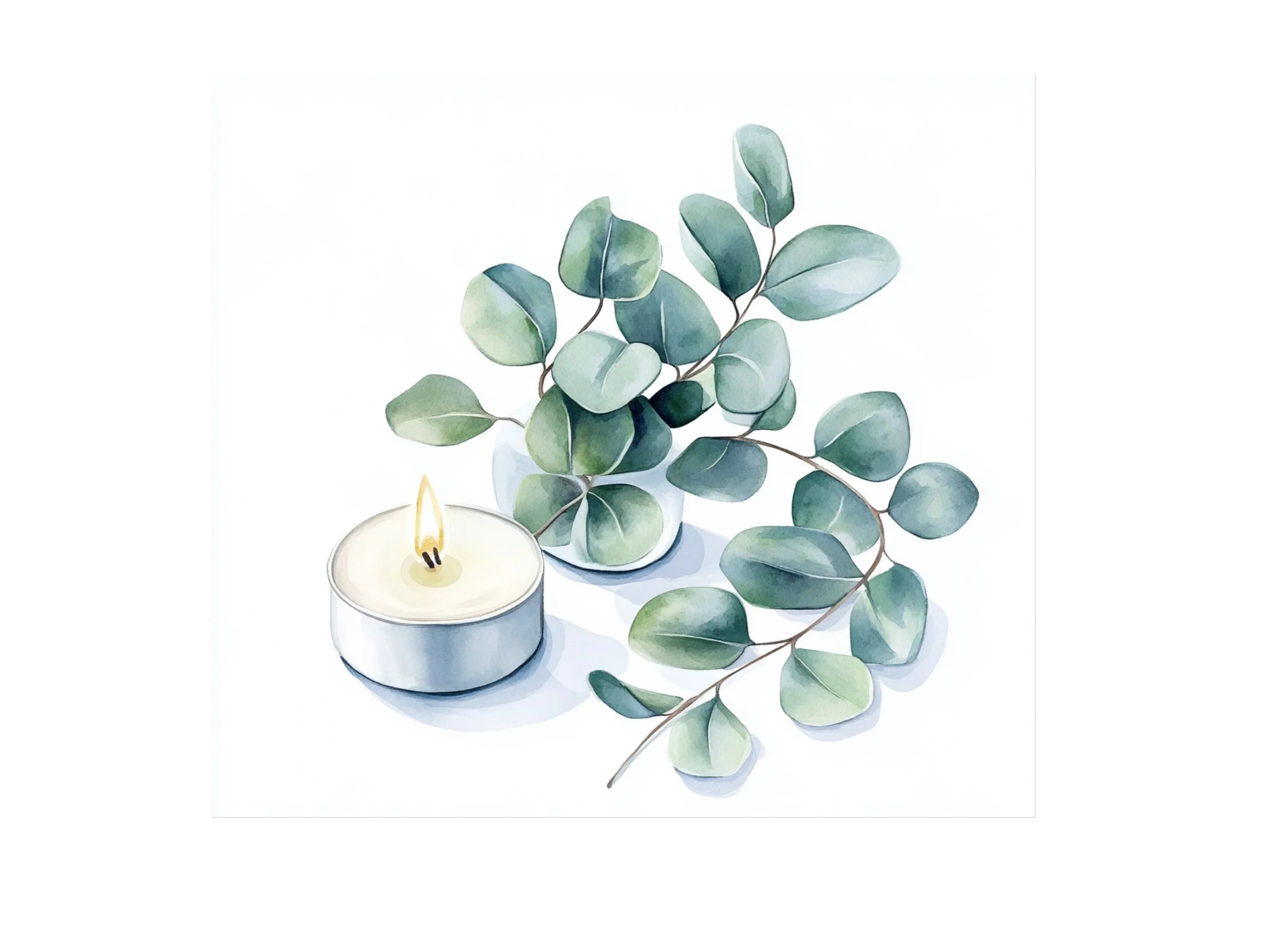 Eucalyptus Candle Clipart Bundle