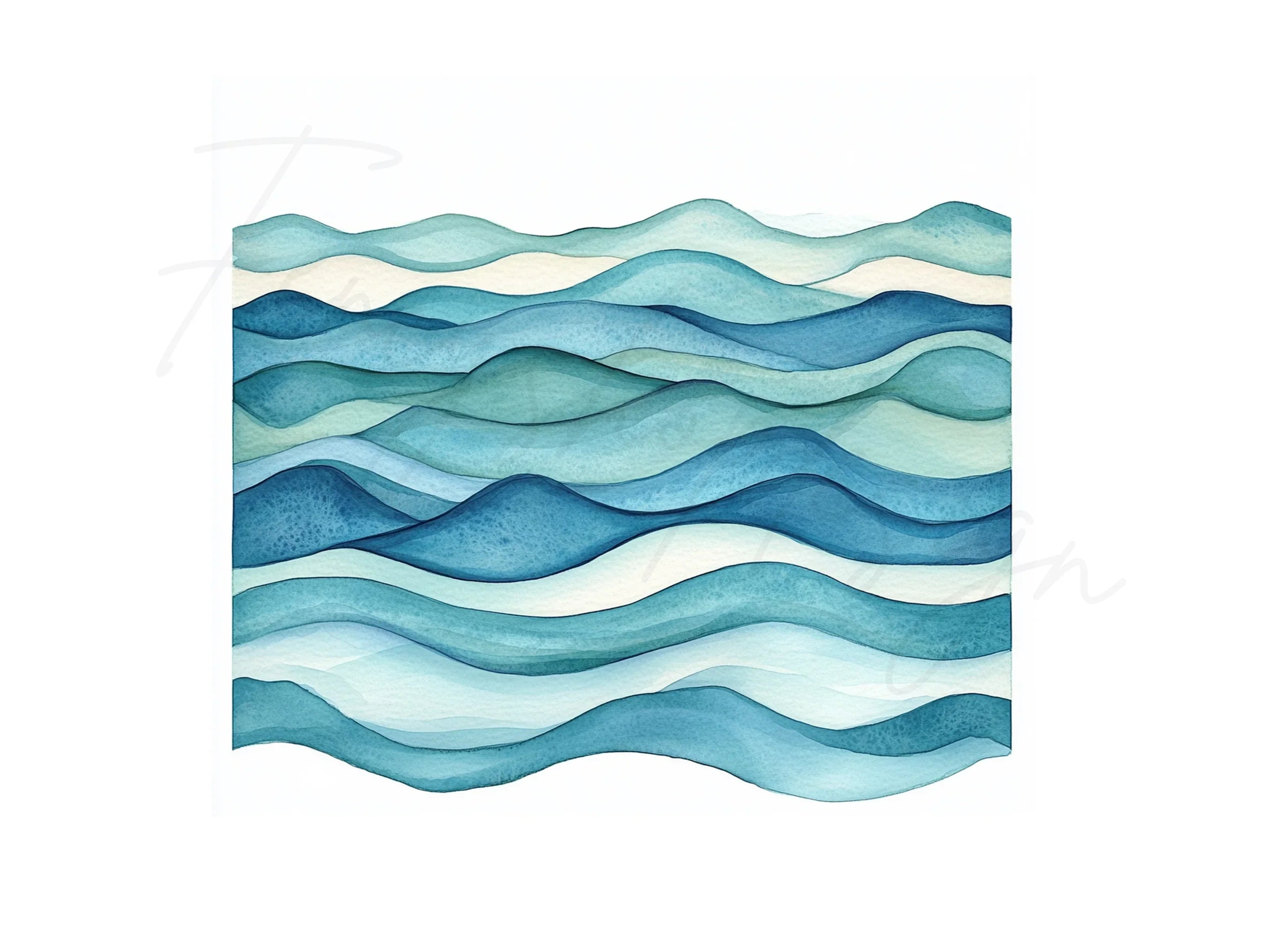 Abstract Blue Wave Patterns Clipart Bundle