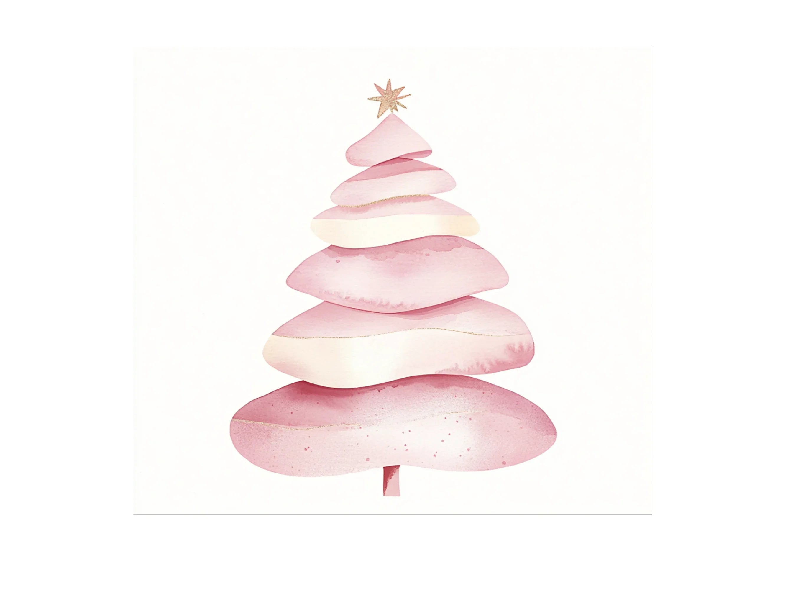 Pink Christmas Tree Clipart Bundle