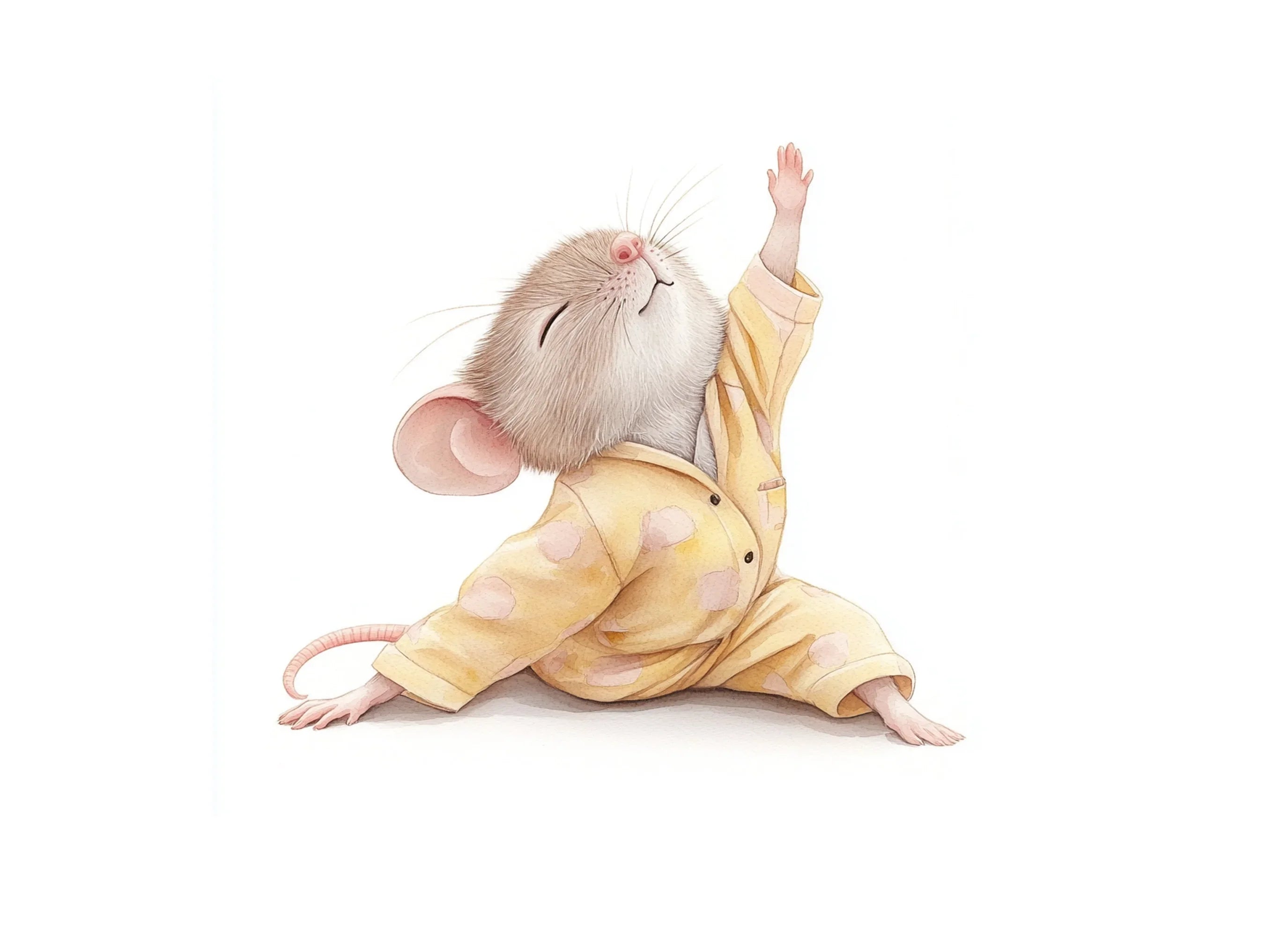 Cute Mice in Yellow Pajamas Clipart Bundle