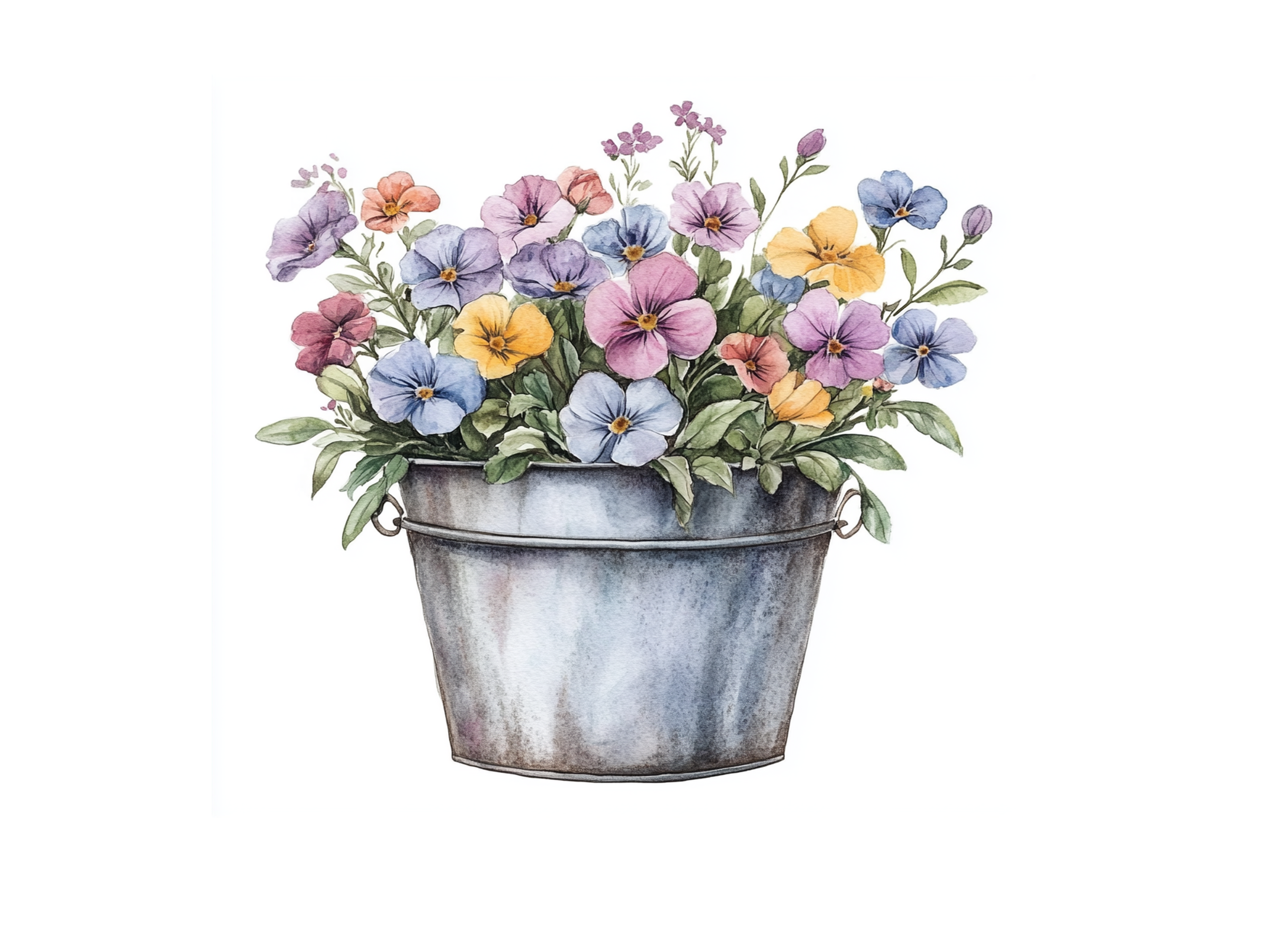 Wildflower Bucket Clipart Bundle