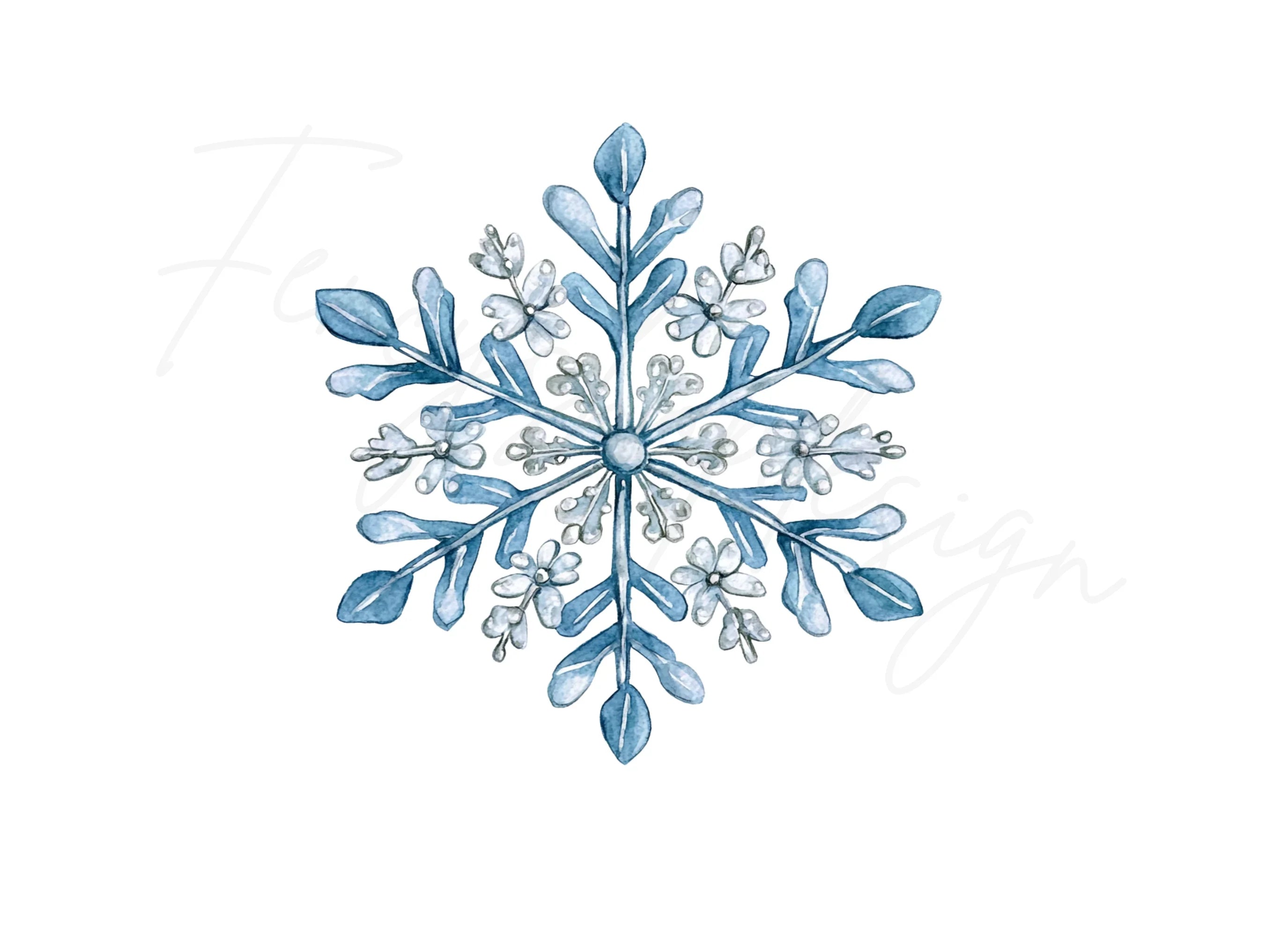 Blue Snowflake Clipart Bundle