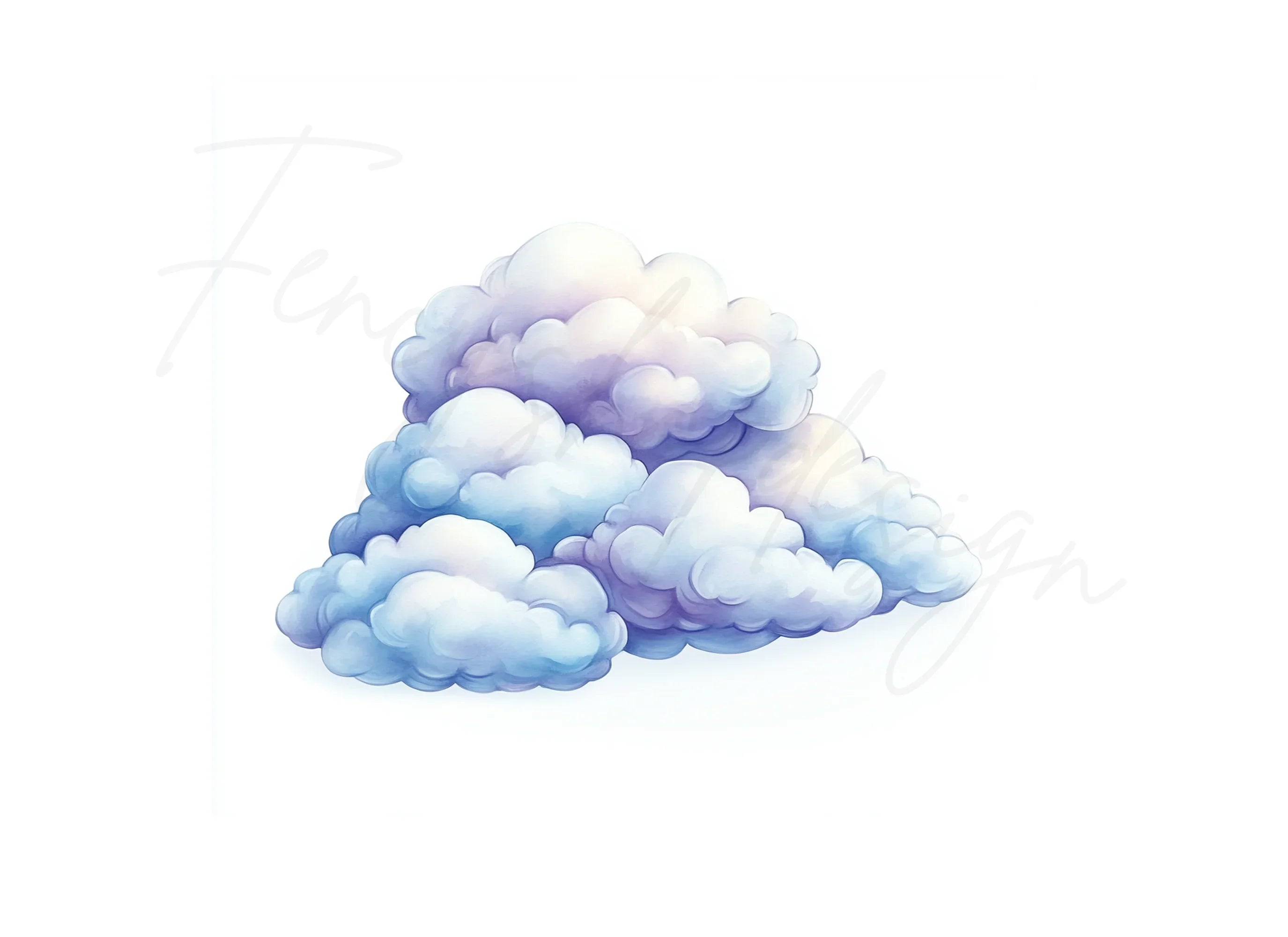 Pastel Clouds Clipart Bundle