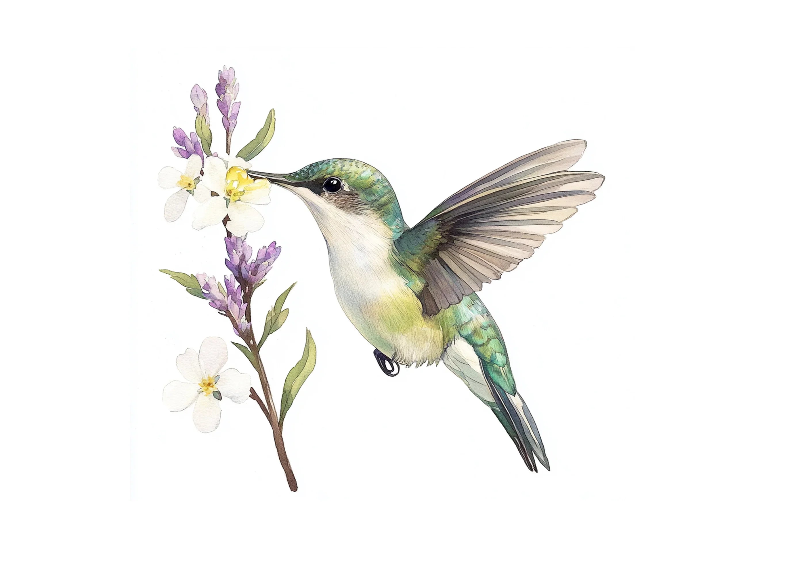 Hummingbird and Blossom Clipart Bundle