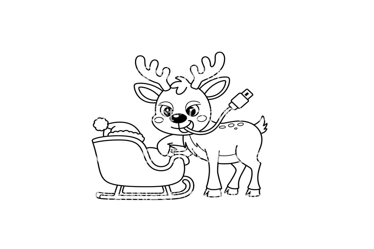 Reindeer and Sleigh Coloring Books