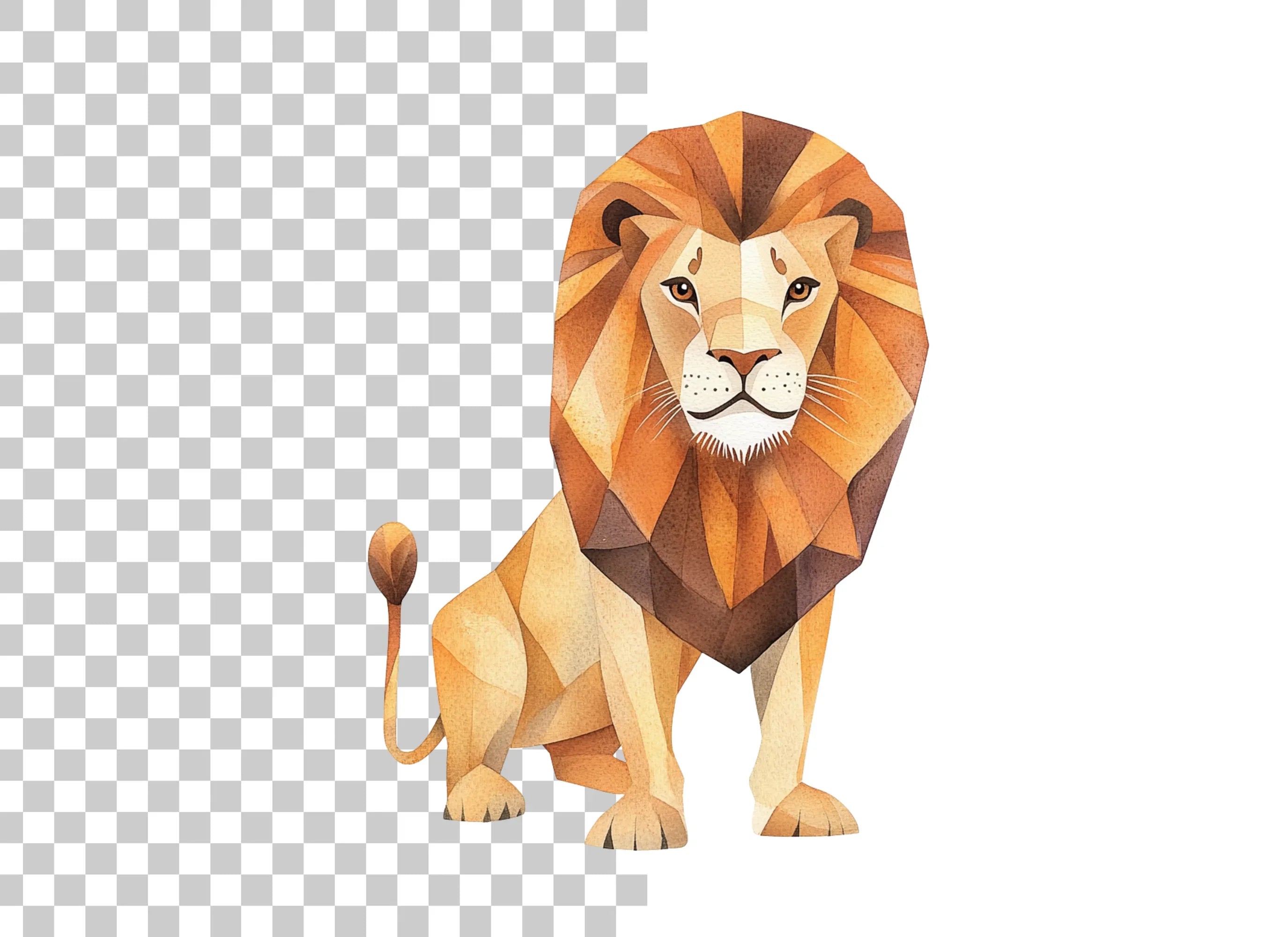 Geometric Lion Clipart Bundle