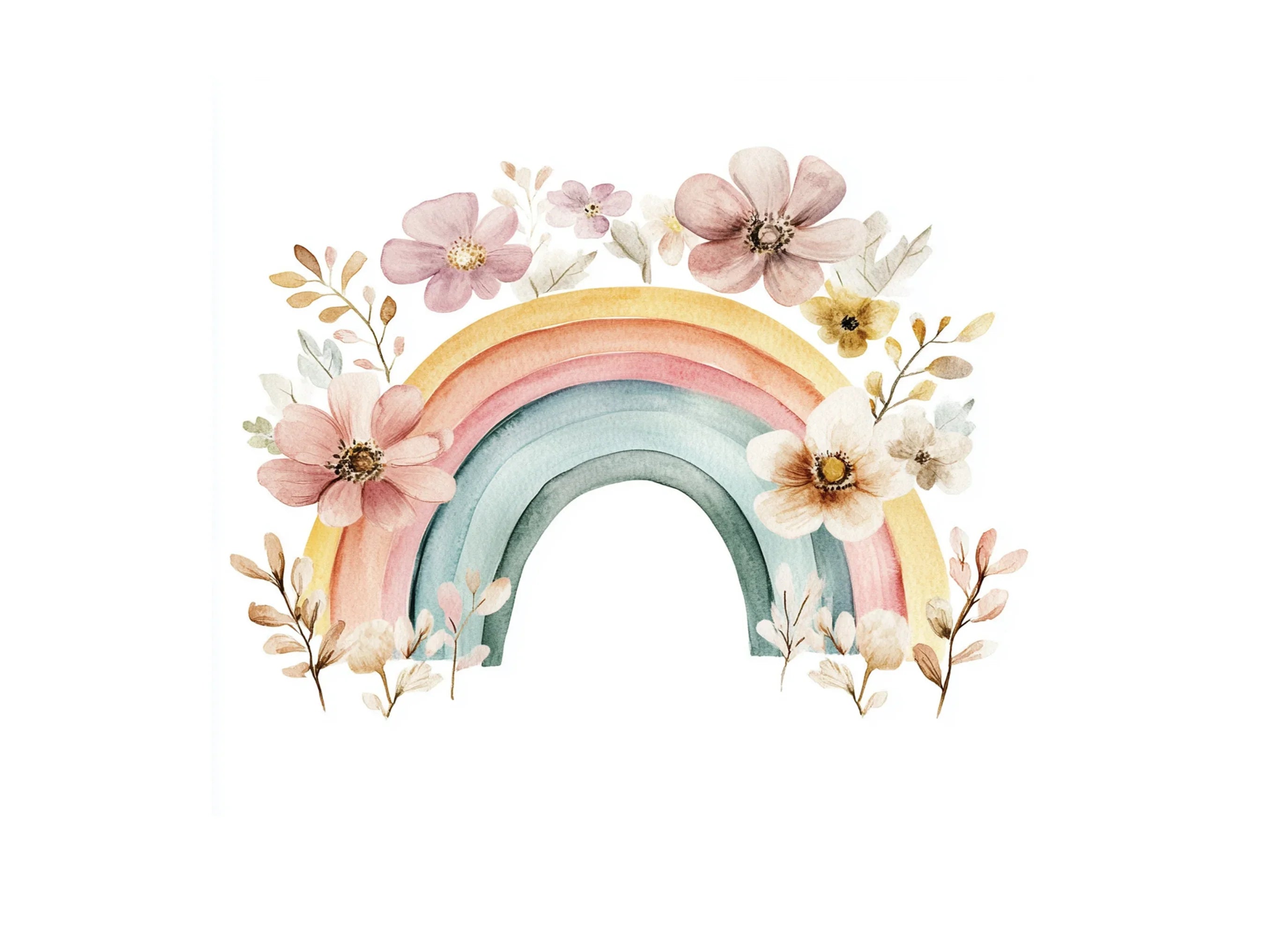 Boho Rainbow Clipart Bundle