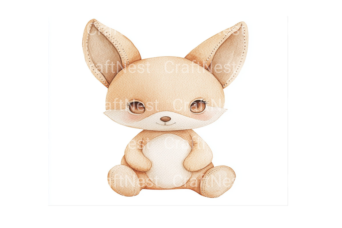 Adorable Plush Fox Clipart Bundle