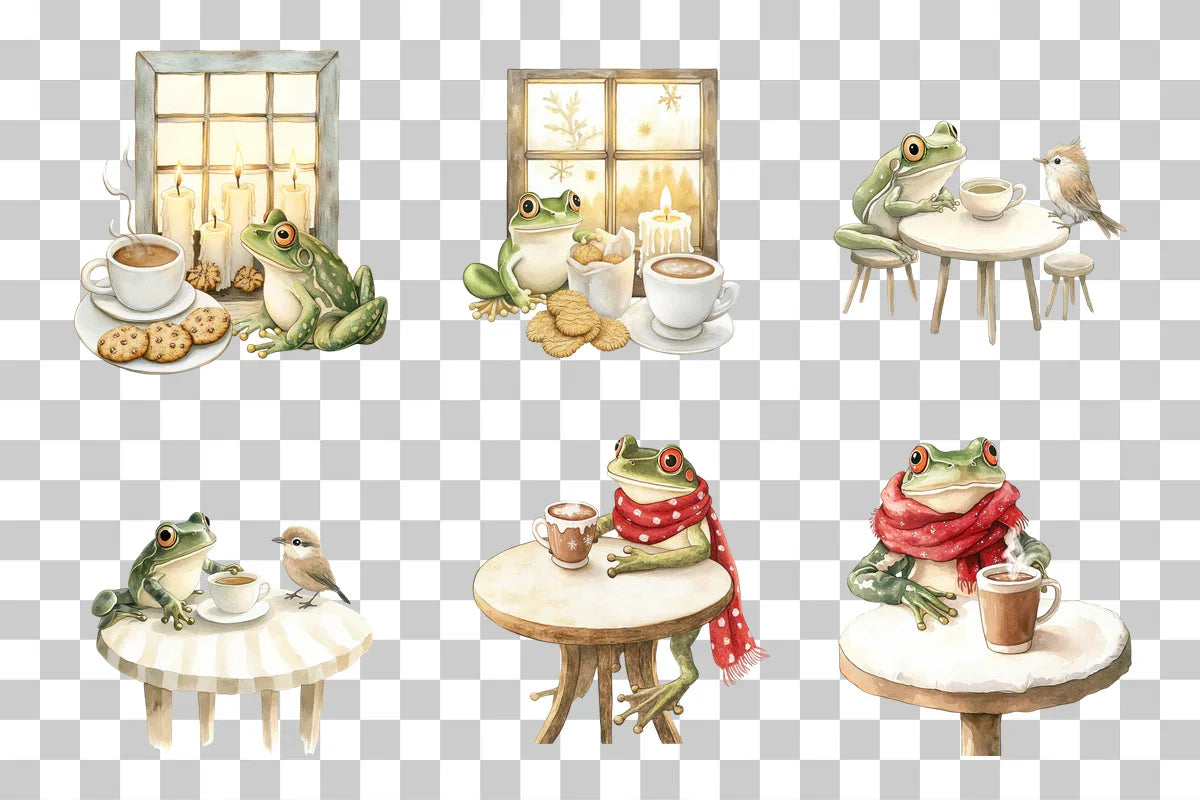 Frog Holiday Clipart Bundle - CraftNest - Digital Crafting and Art