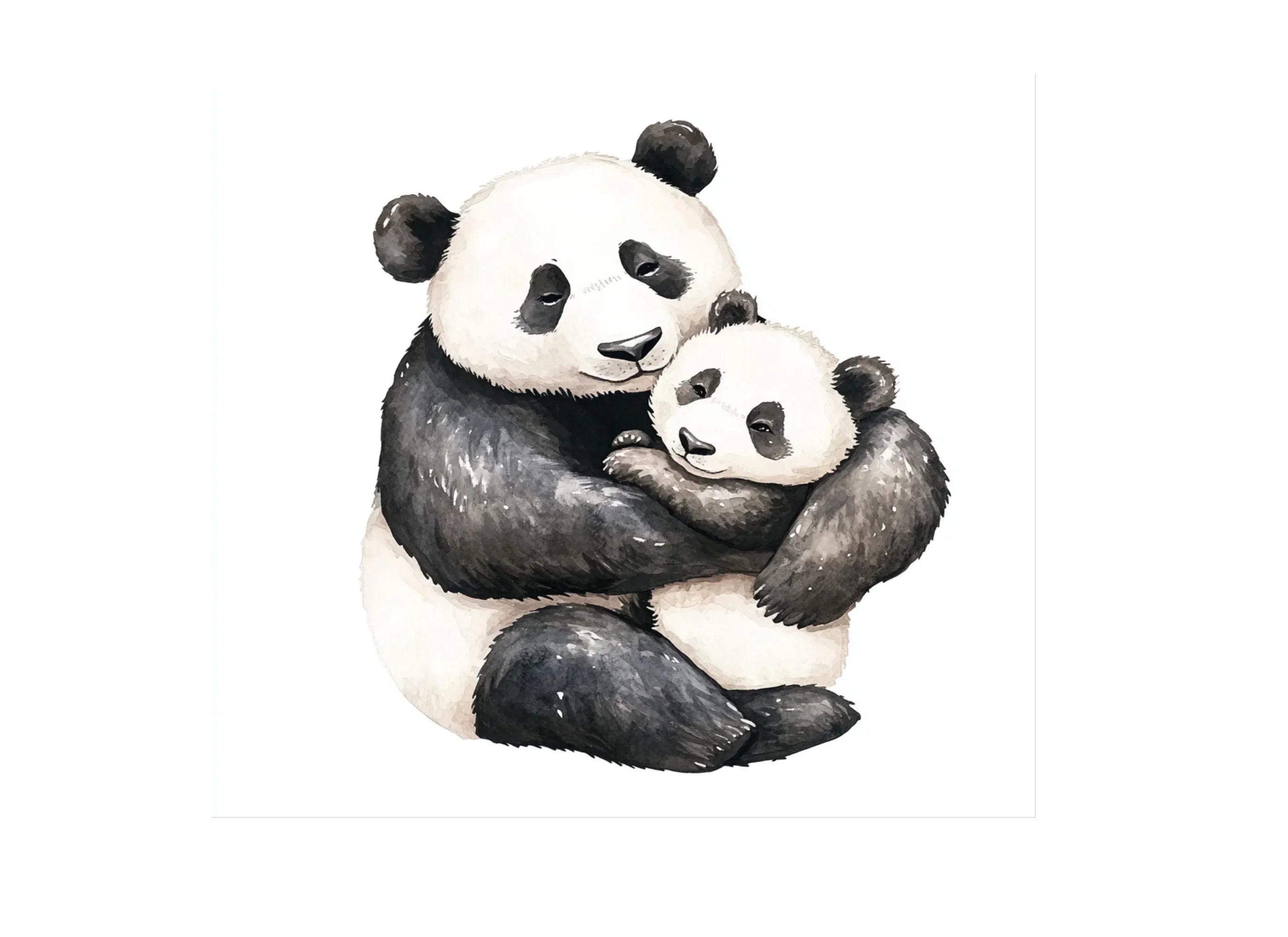 Cute Panda Mom and Baby Clipart Bundle