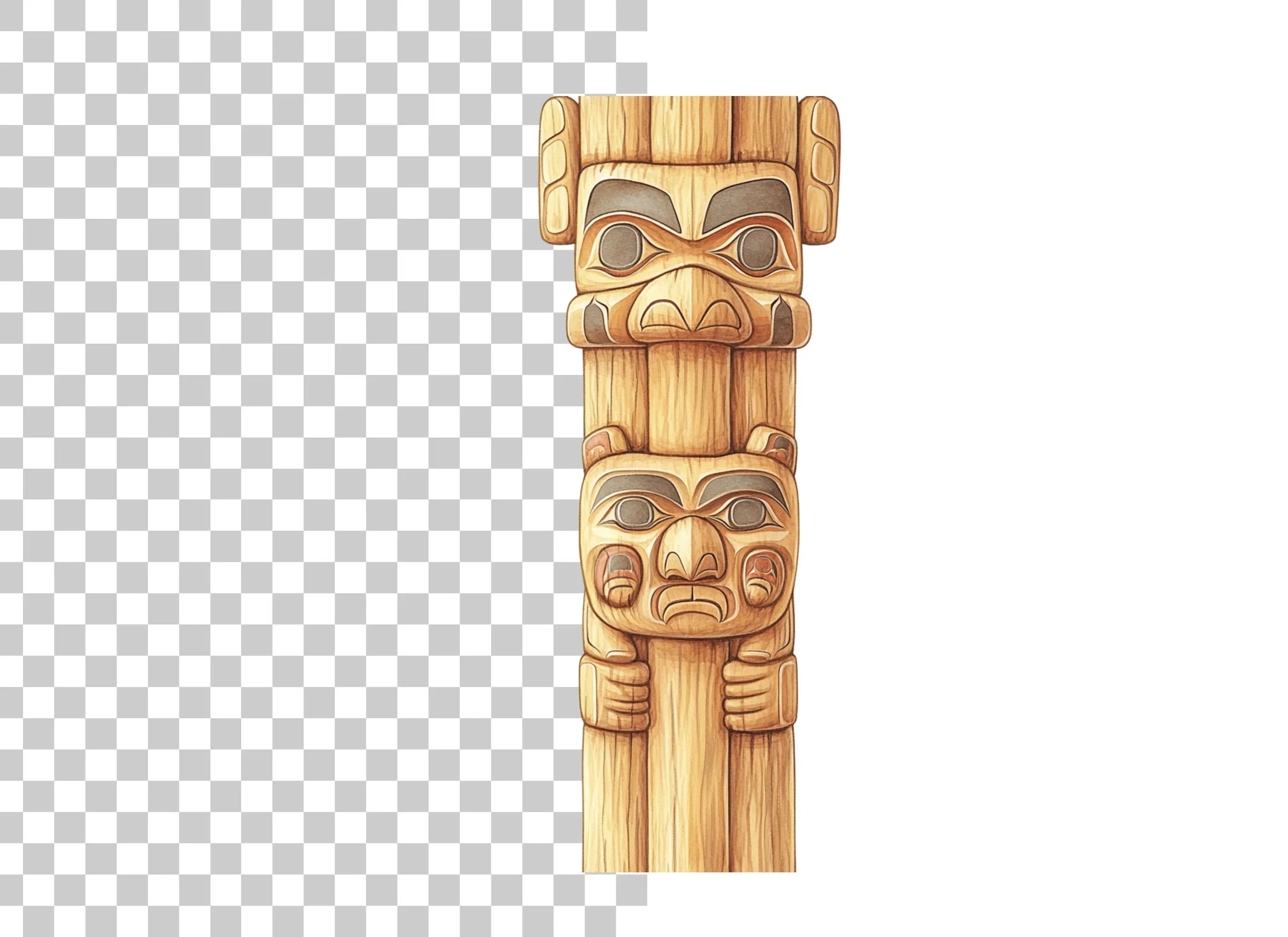 Indigenous Totem Pole Clipart Bundle