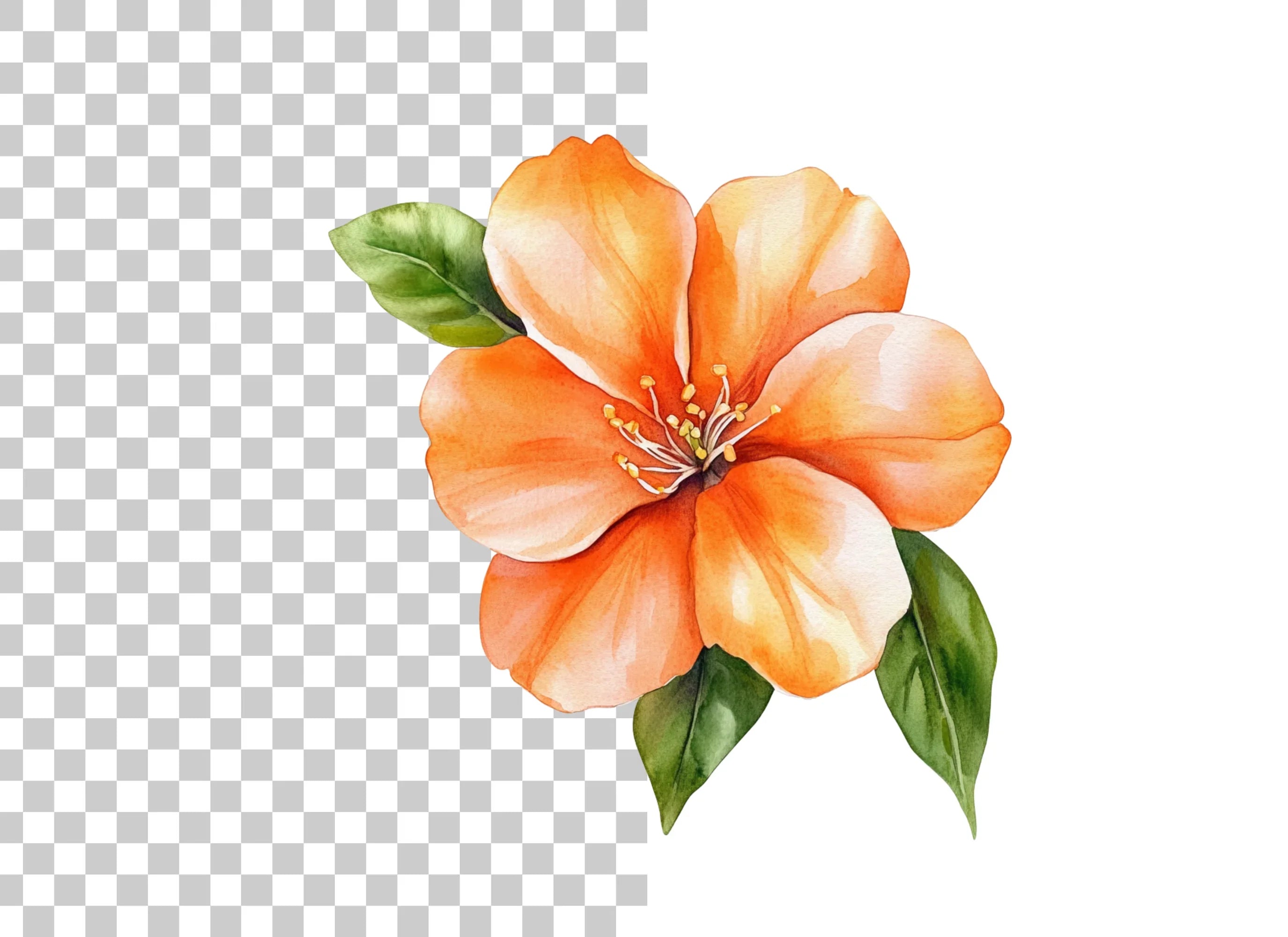 Vibrant Orange Blossom Clipart Bundle
