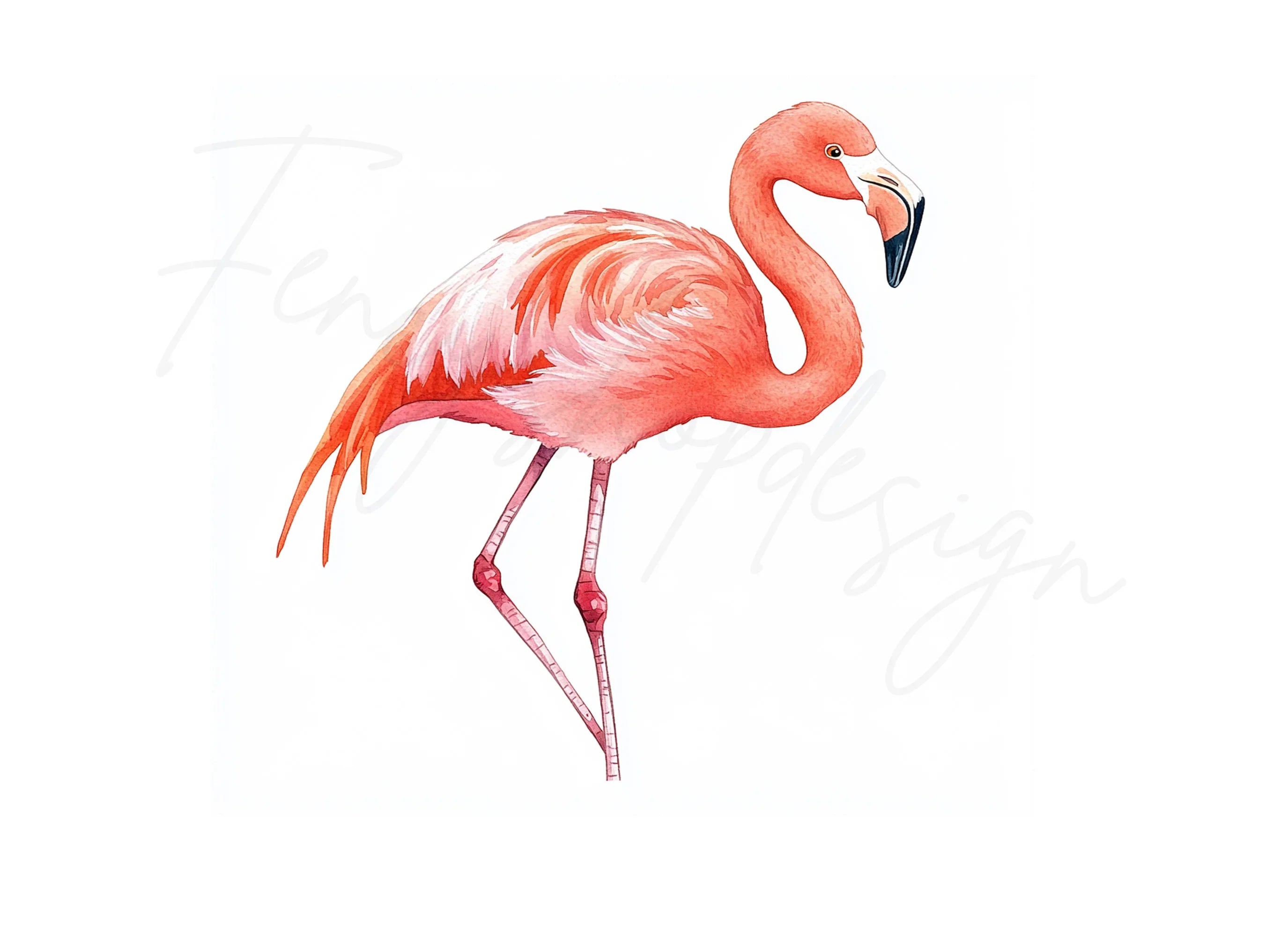 Pink Flamingo Clipart Bundle