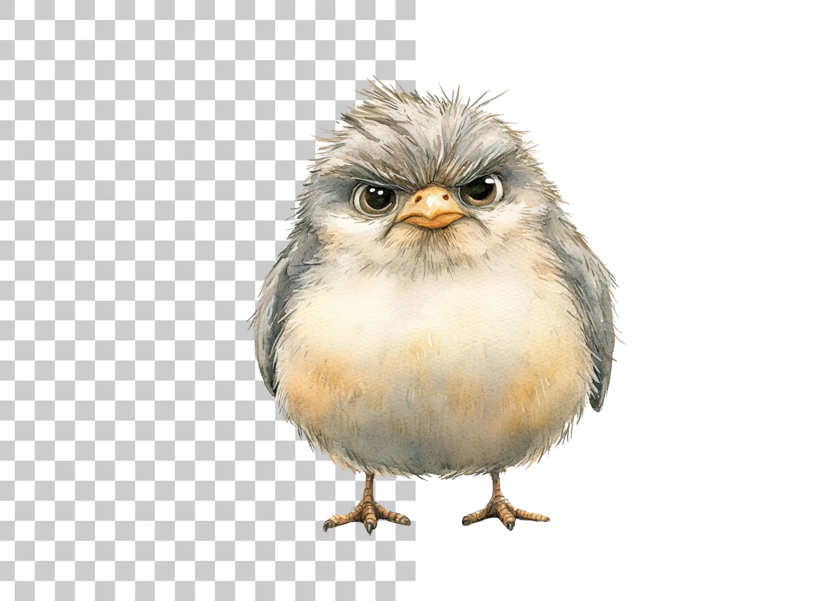 Furious Chick Illustration Clipart Bundle
