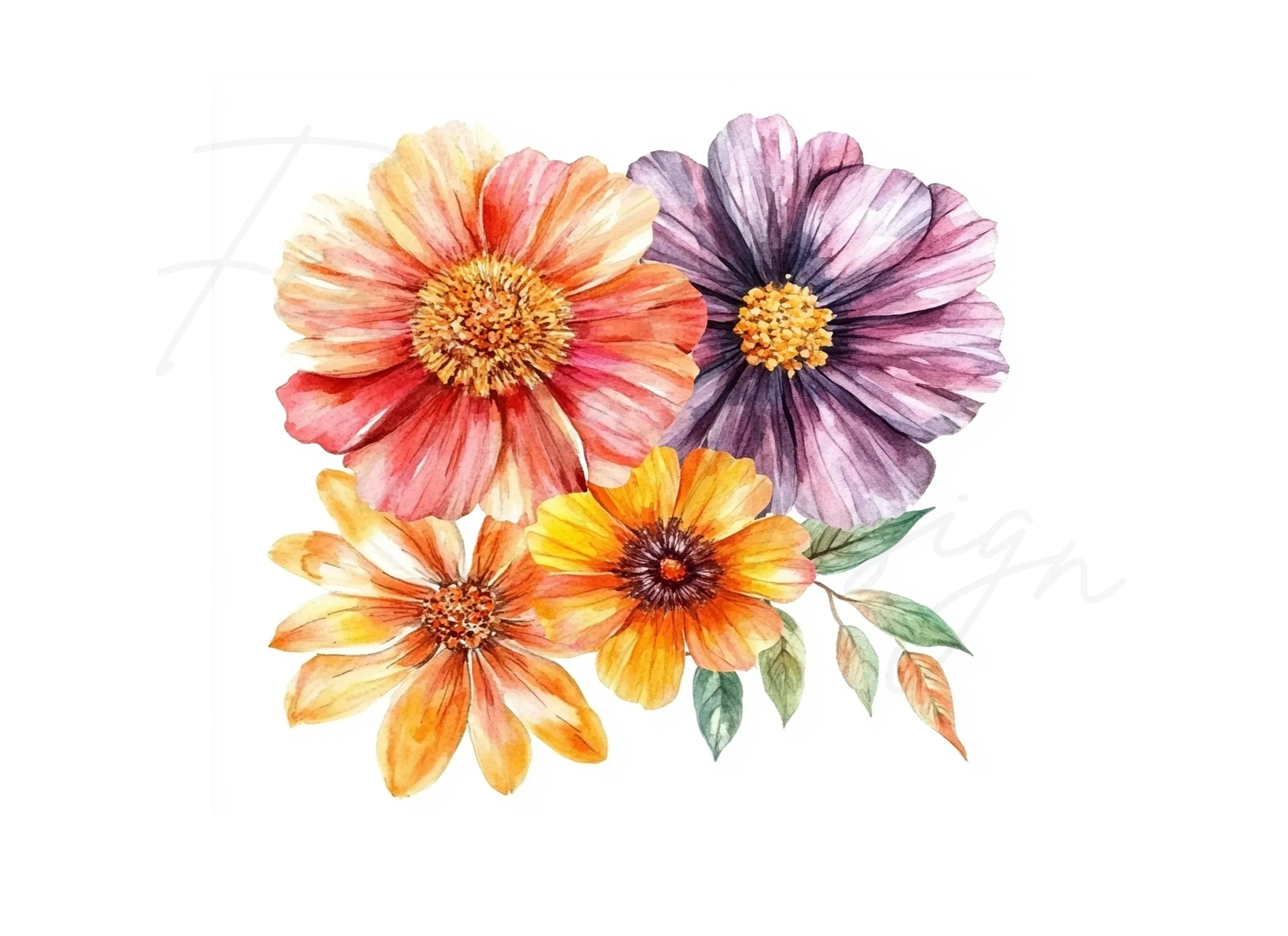 Floral Bouquet Clipart Bundle