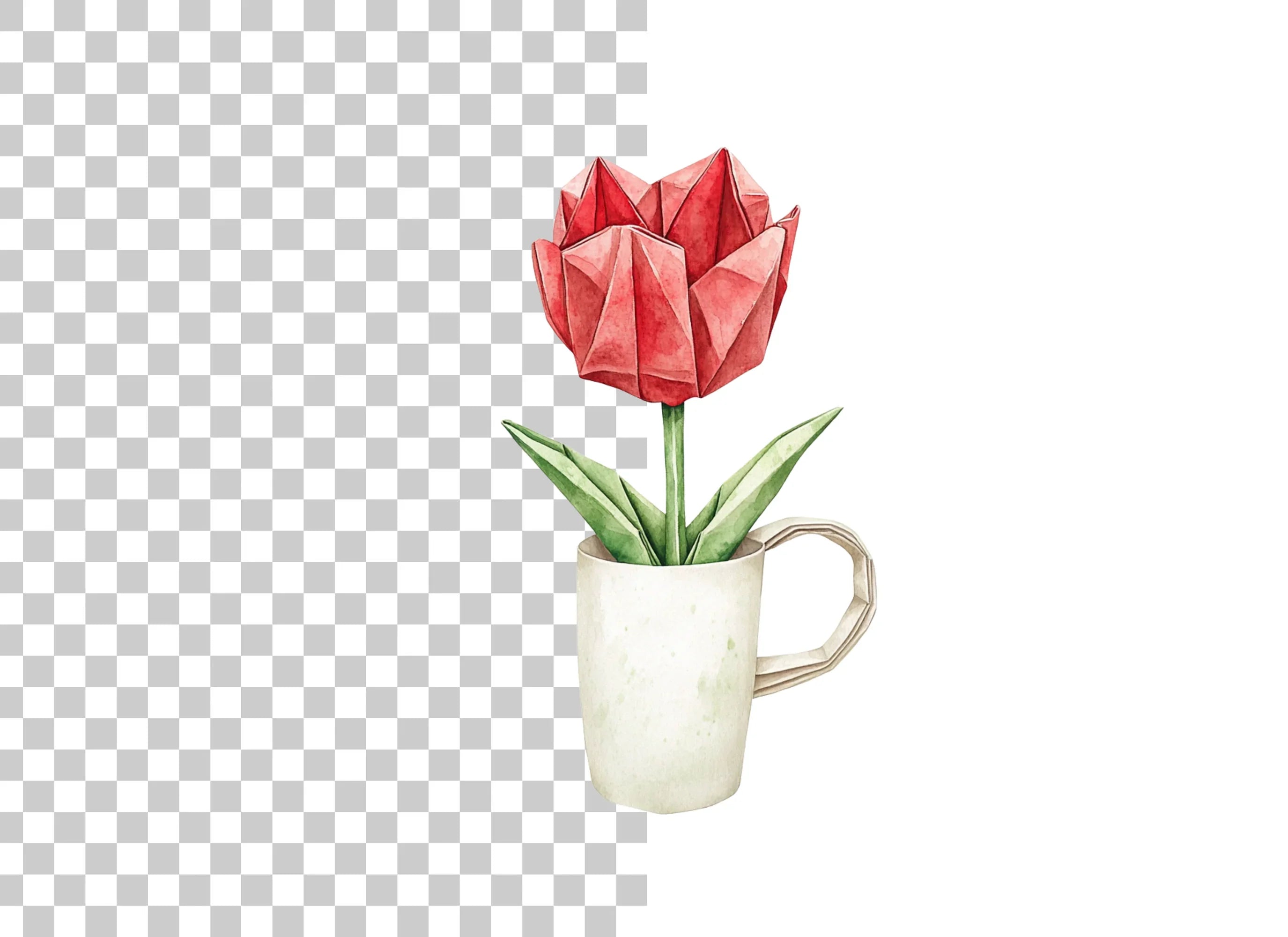 Origami Tulip Clipart Bundle