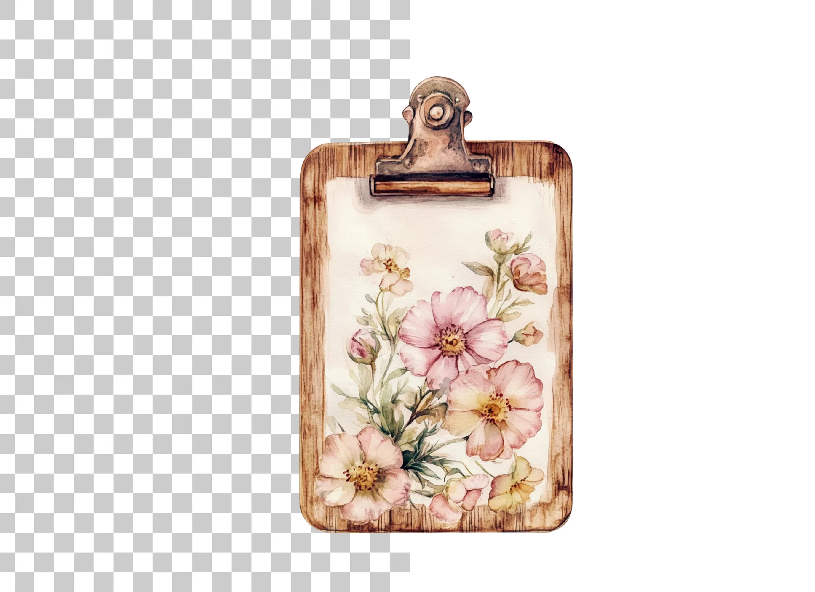 Floral Clipboard Clipart Bundle
