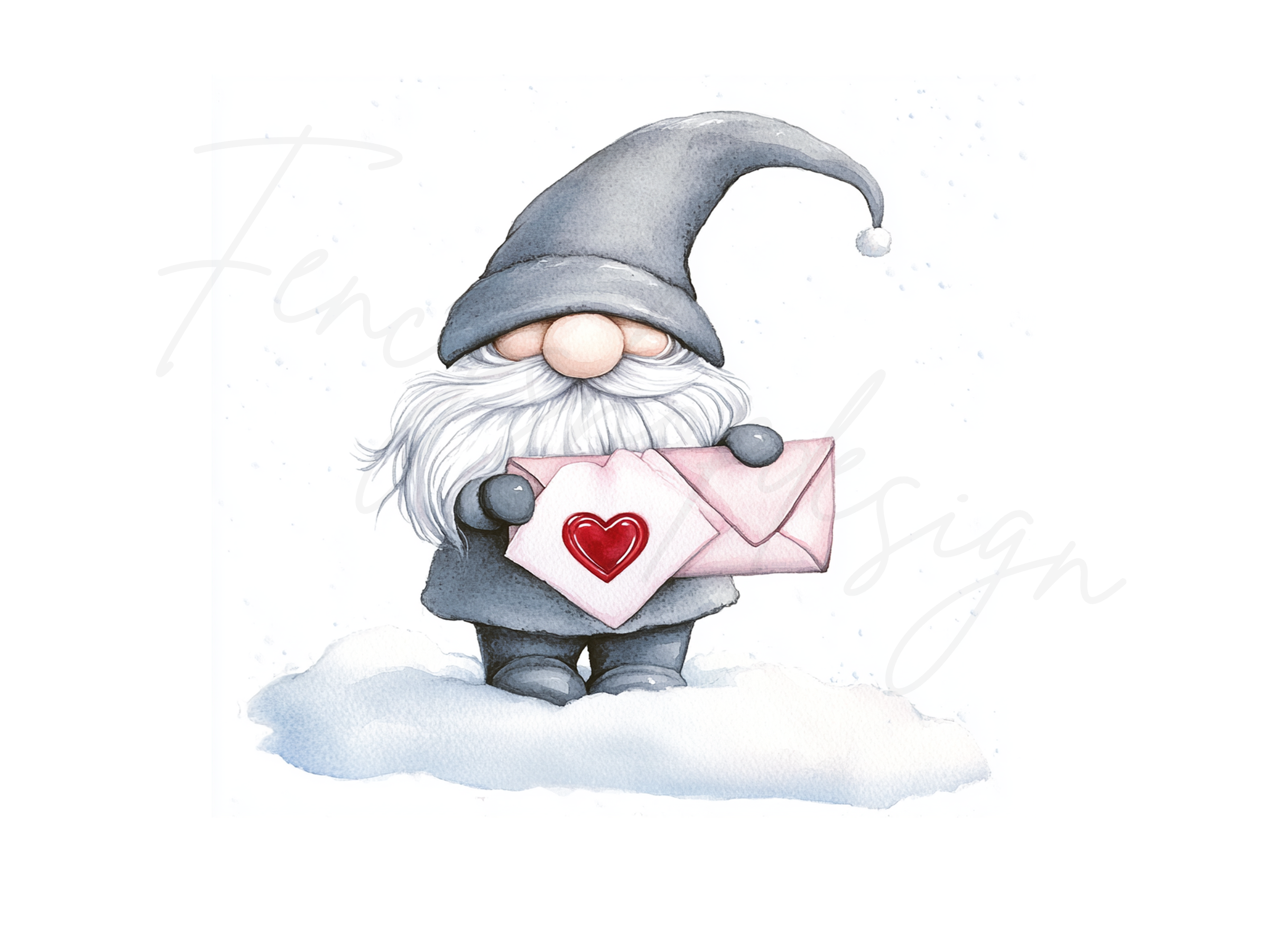 Winter Gnomes Love Letters Clipart Bundle