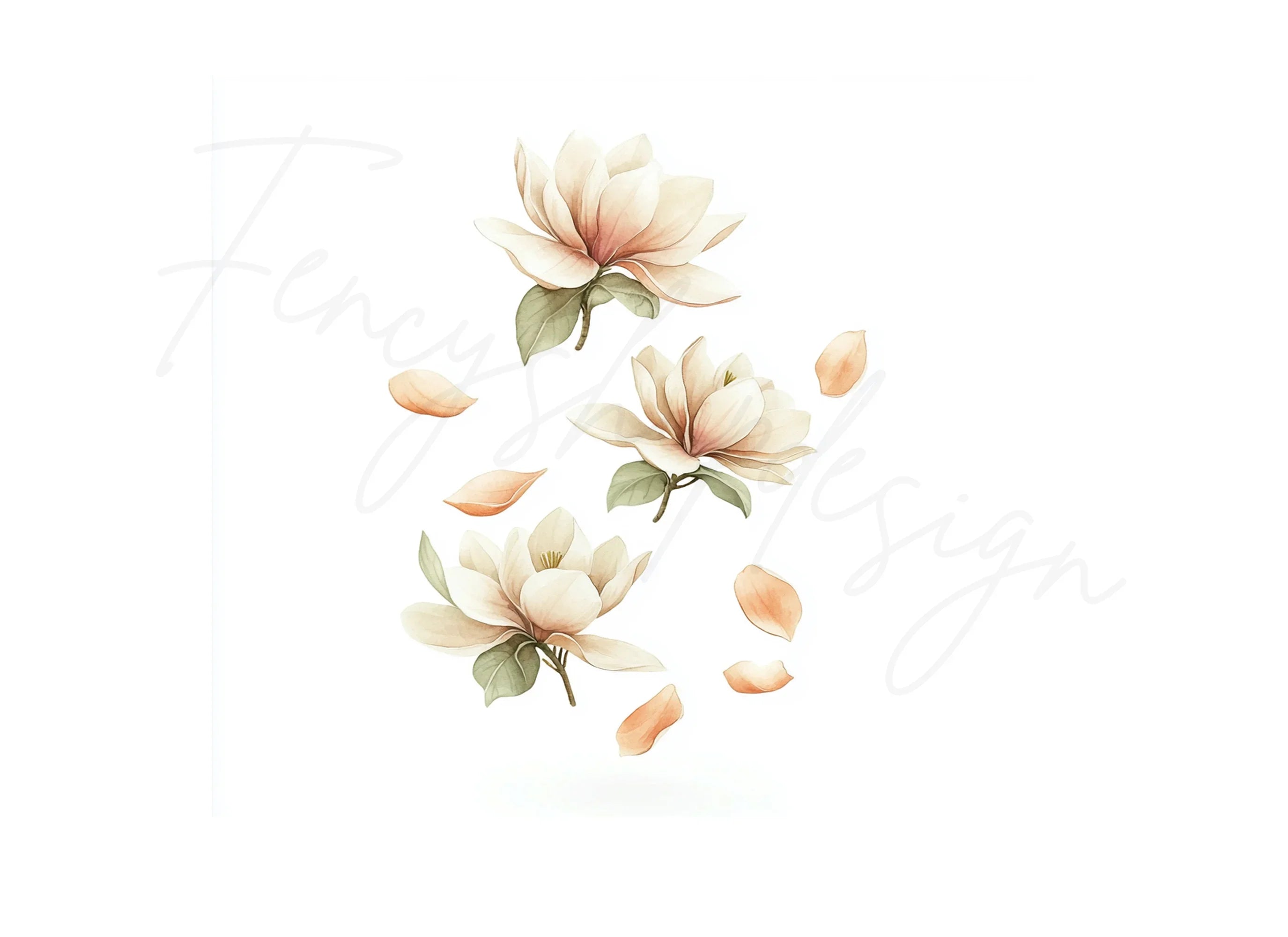 Magnolia Blossom Clipart Bundle