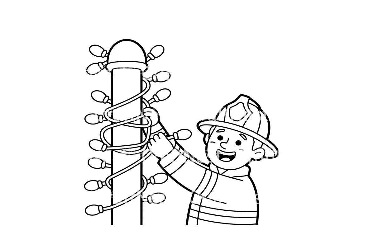 Firefighter Decorating Pole Coloring Books