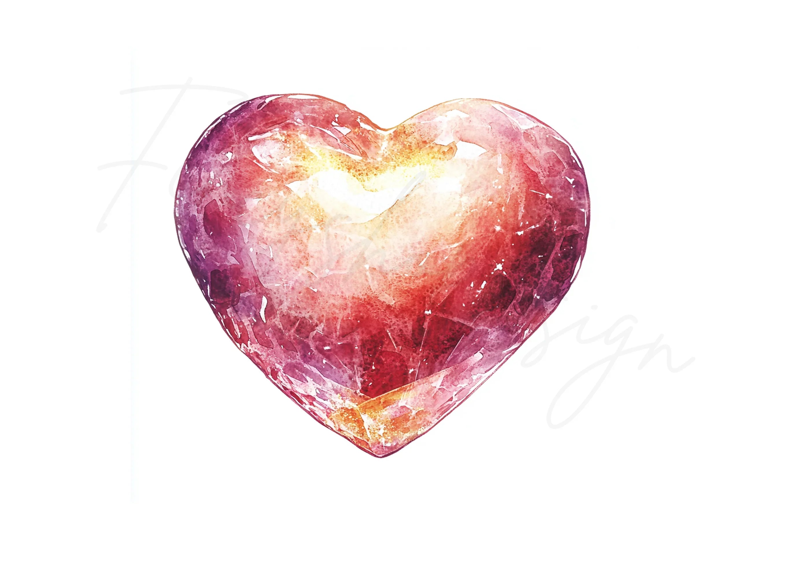 Gemstone Hearts Clipart Bundle