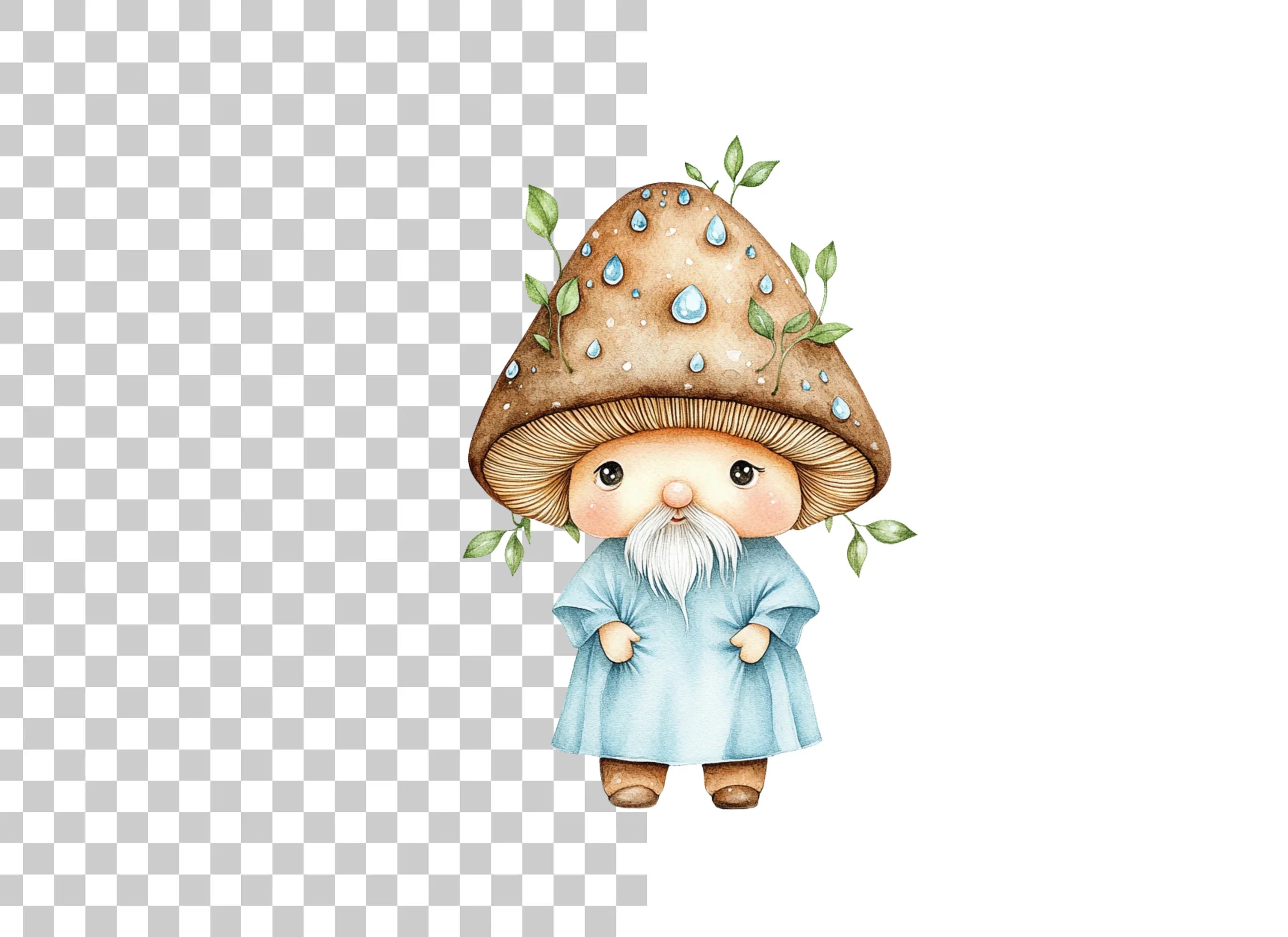 Cute Mushroom Gnomes Clipart Bundle