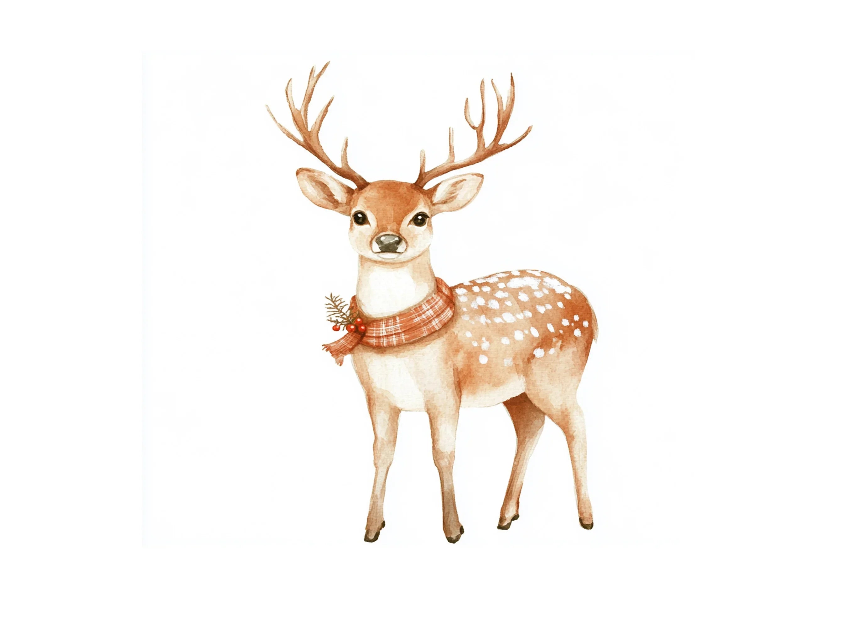 Cute Christmas Deer Clipart Bundle