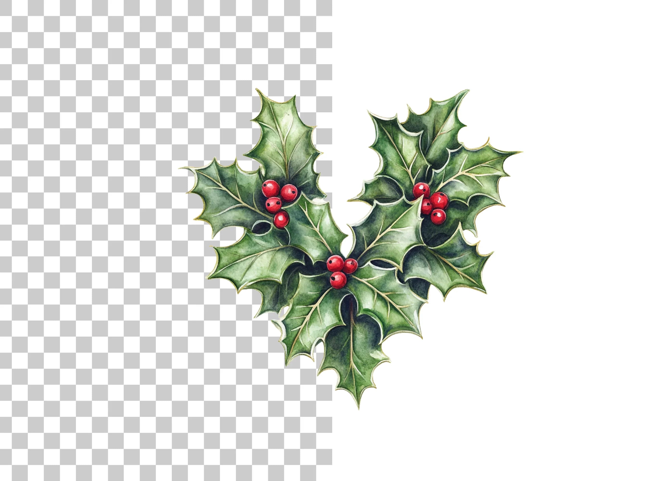 Holly Berry Christmas Clipart Bundle