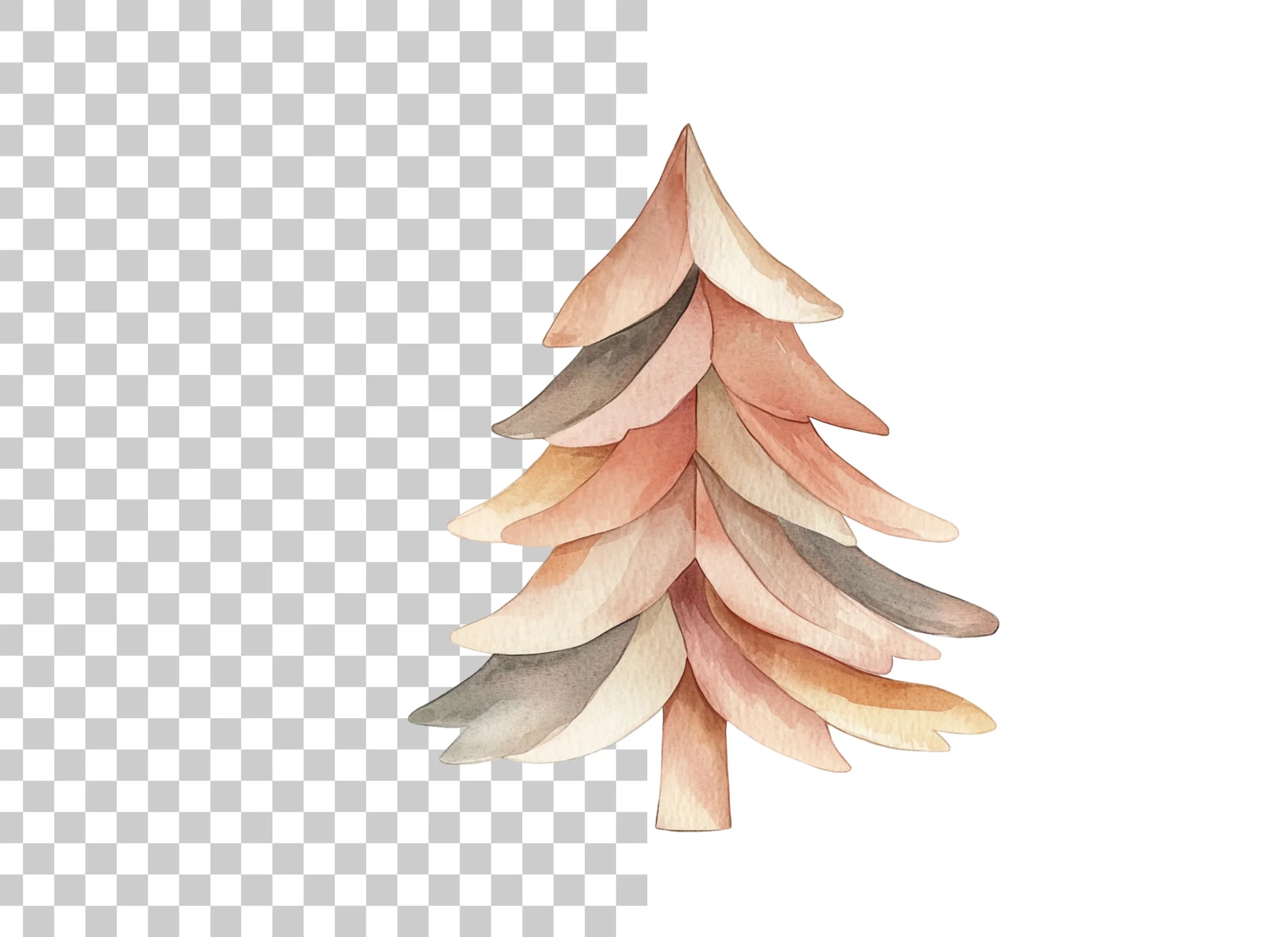 Boho Christmas Tree Clipart Bundle
