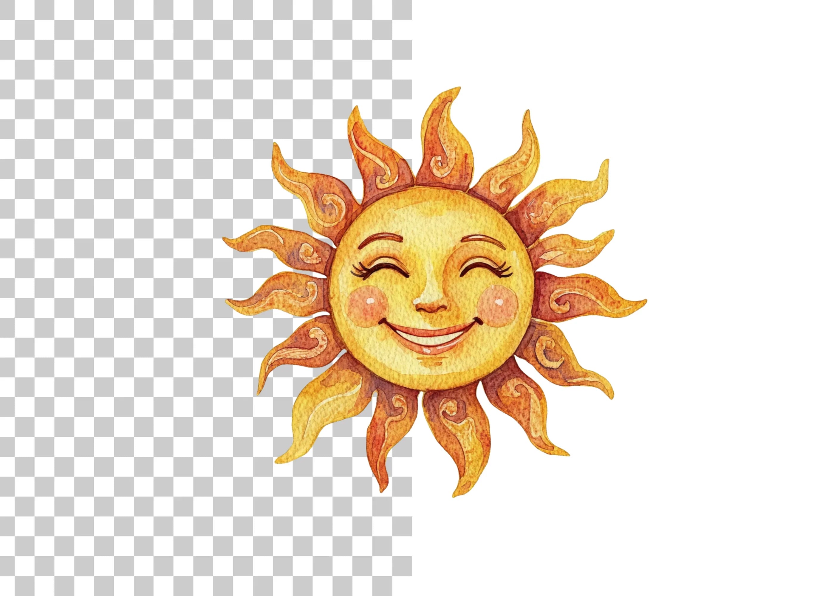 Happy Sun Faces Clipart Bundle