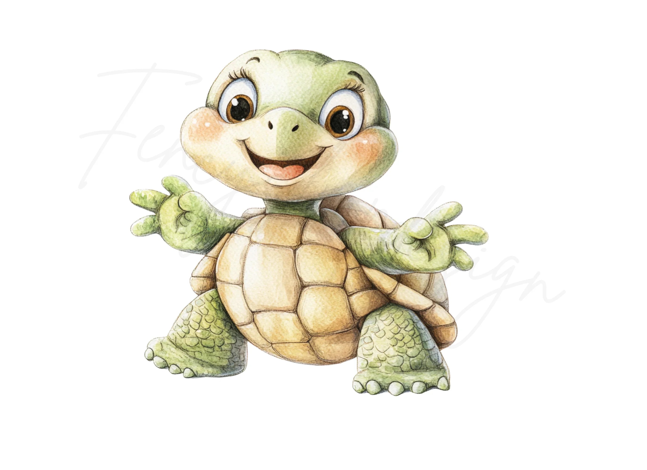 Adorable Baby Turtle Clipart Bundle