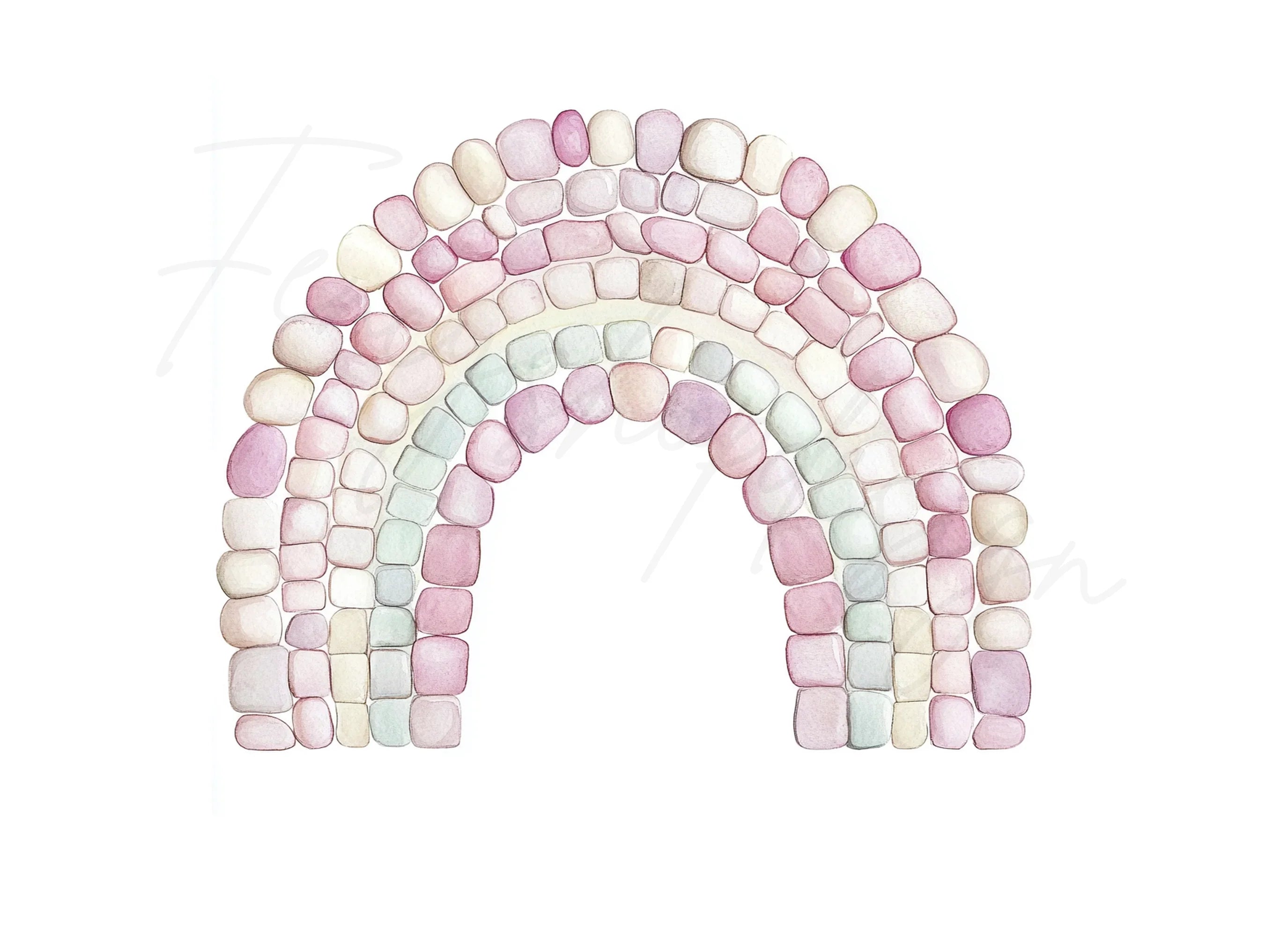 Pastel Rainbow Stone Arch Clipart Bundle