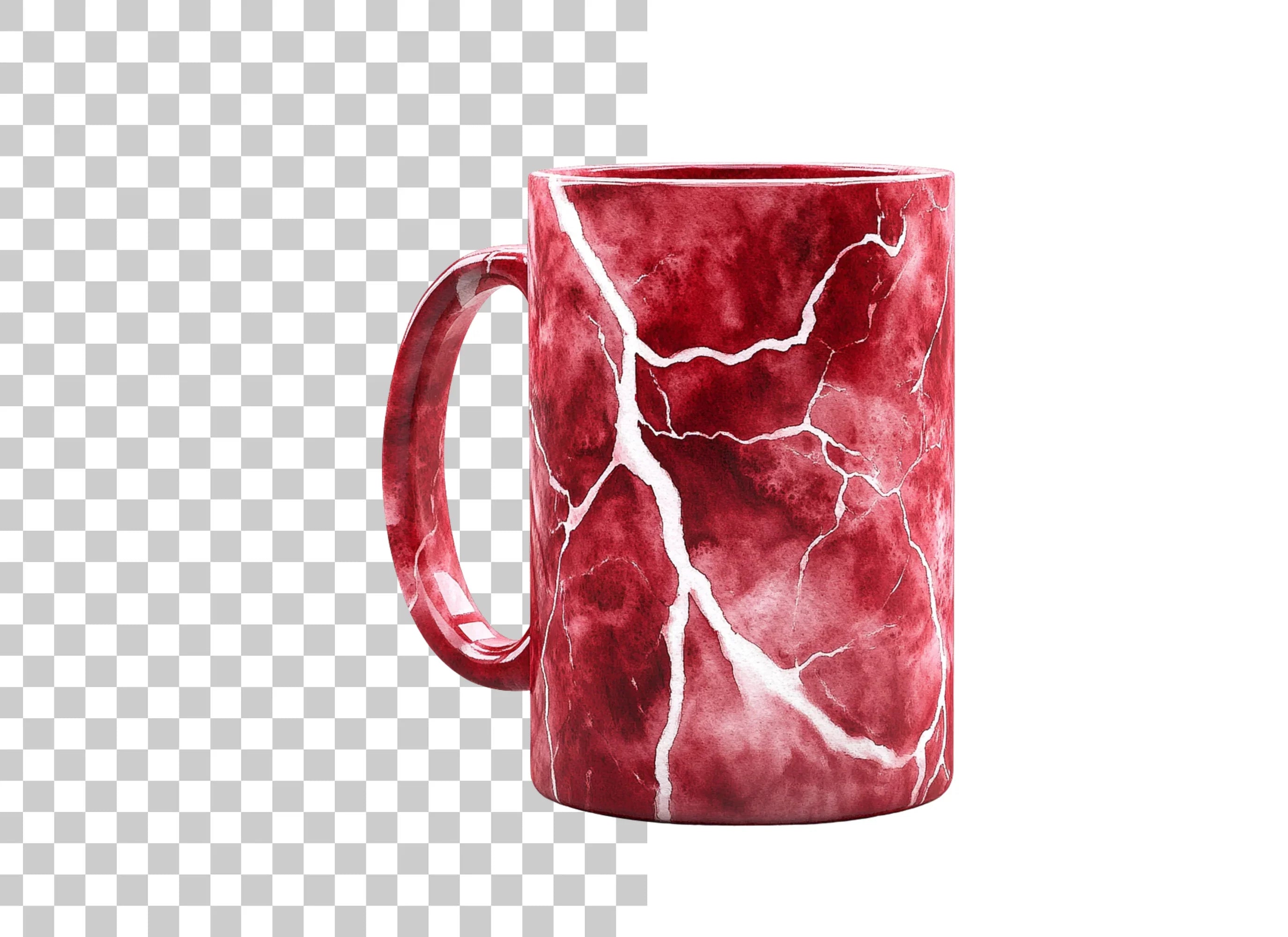 Red Marble Cracked Clipart Bundle