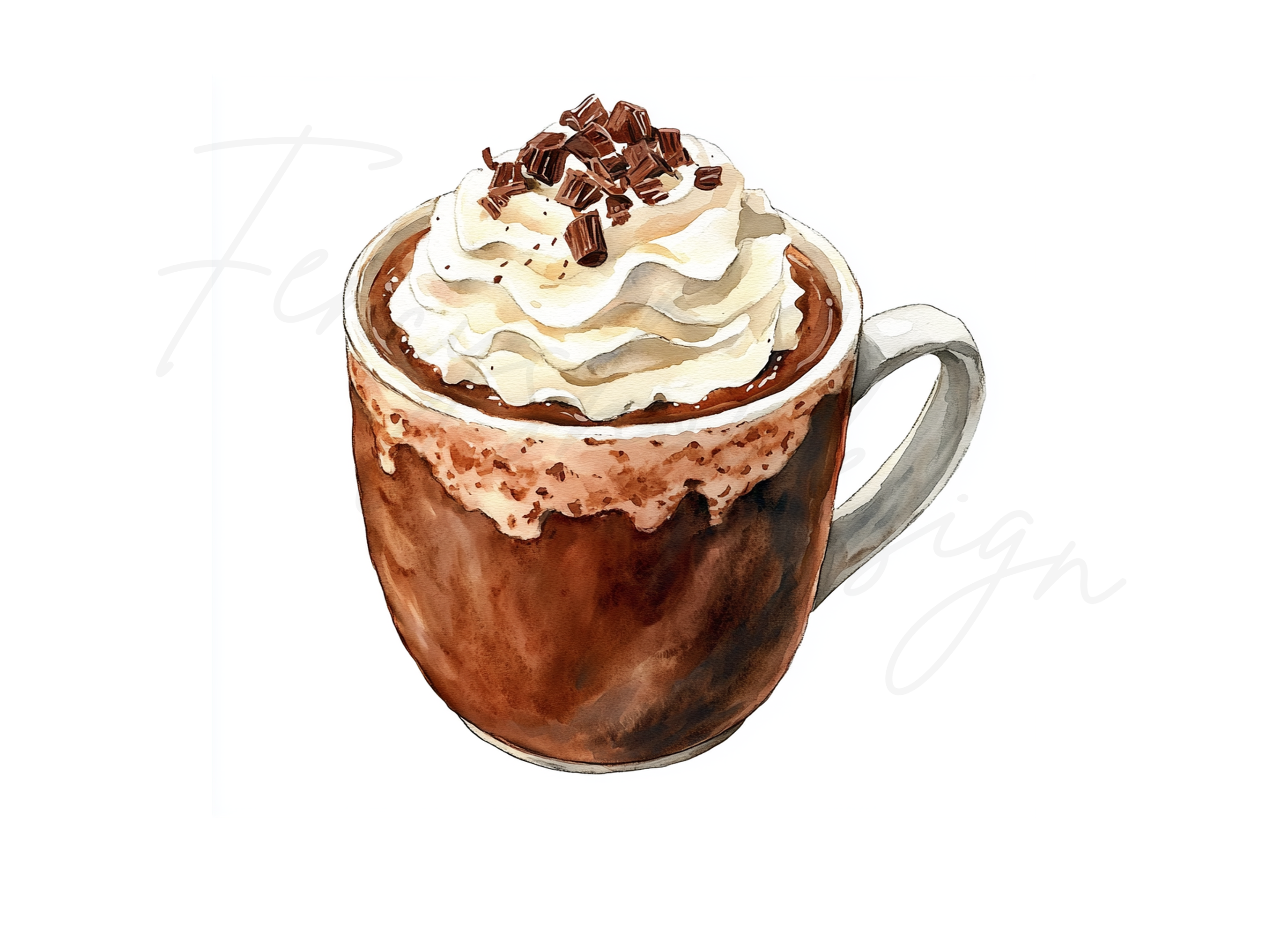 Hot Chocolate with Whipped Cream Clipart Bundle