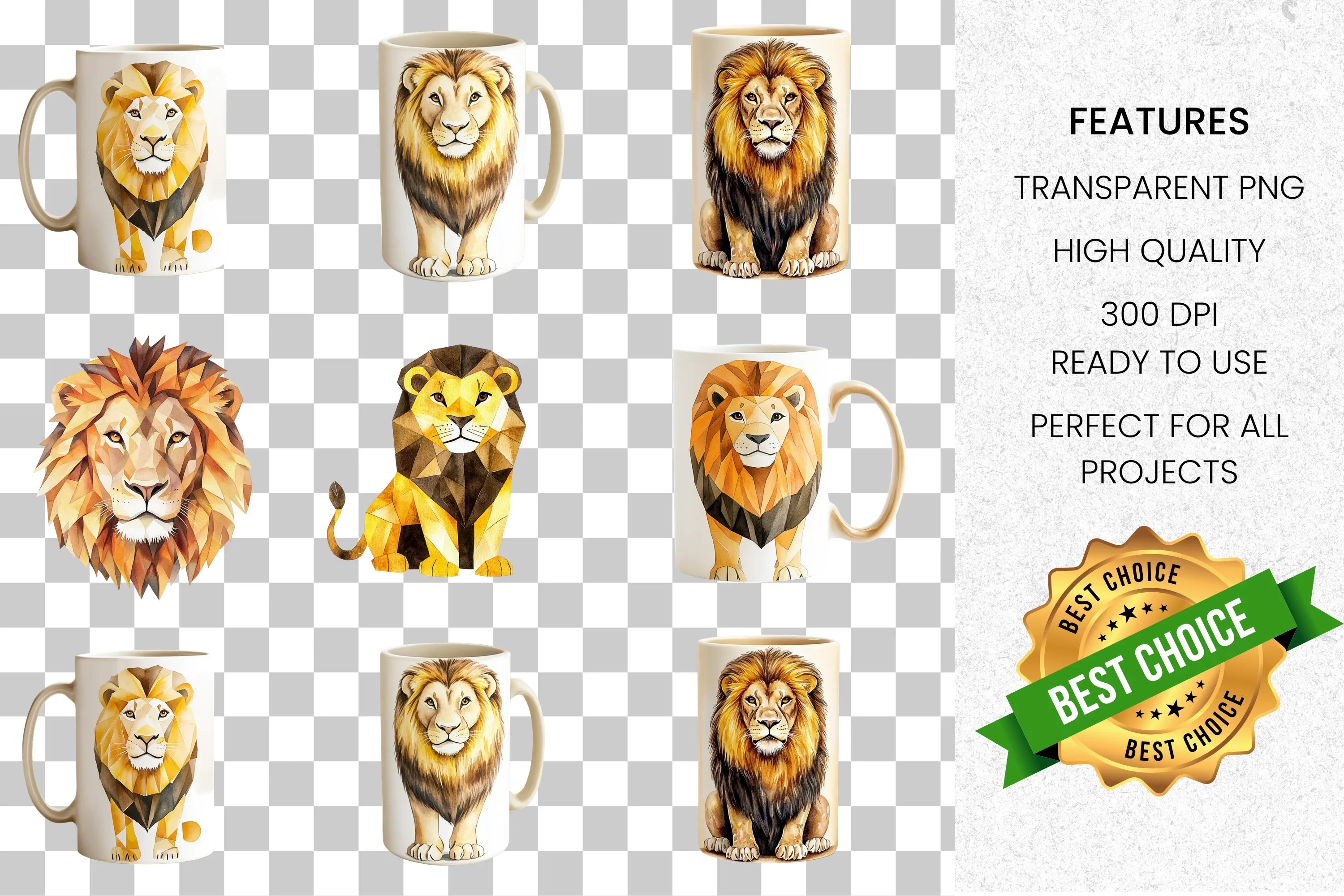 Majestic Lion Clipart Bundle
