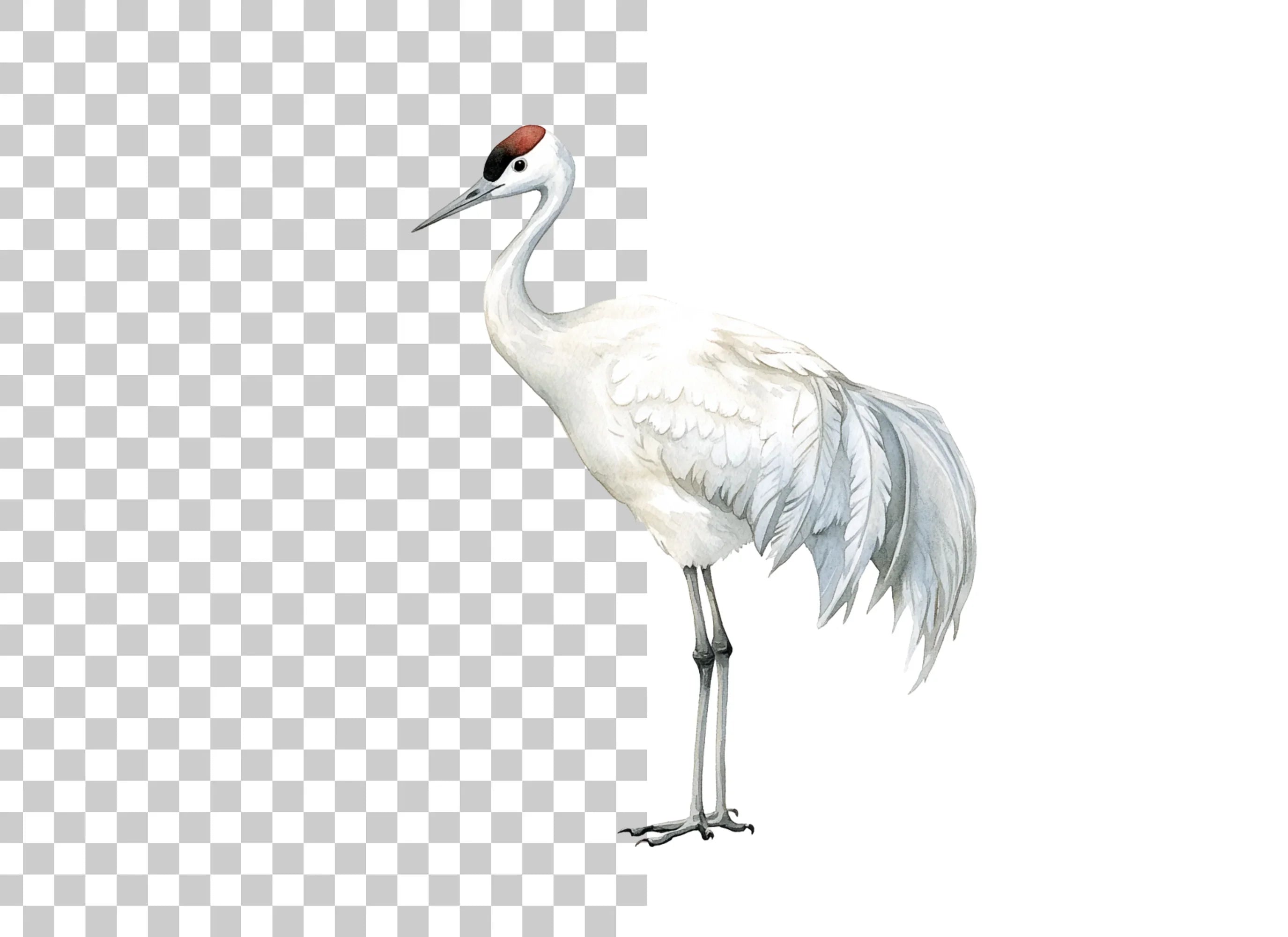 Majestic White Crane Clipart Bundle