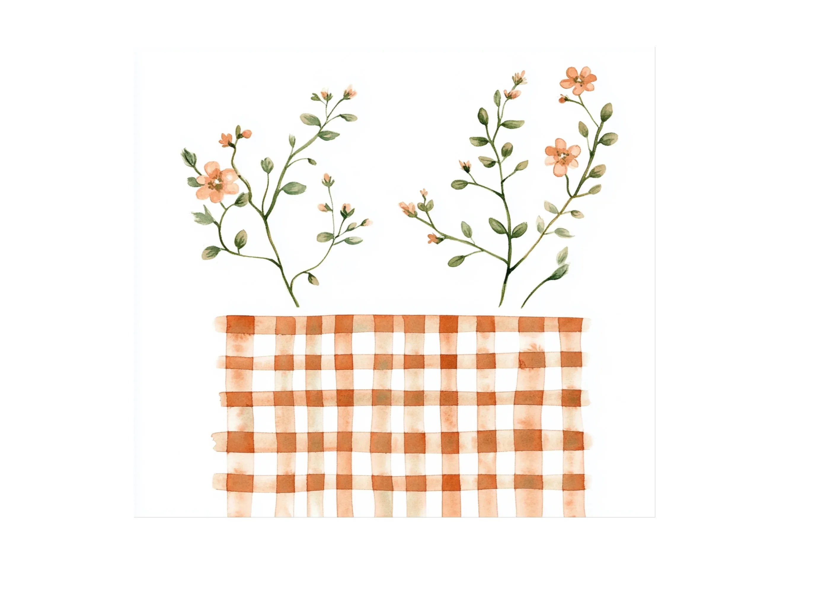 Floral Plaid Clipart Bundle