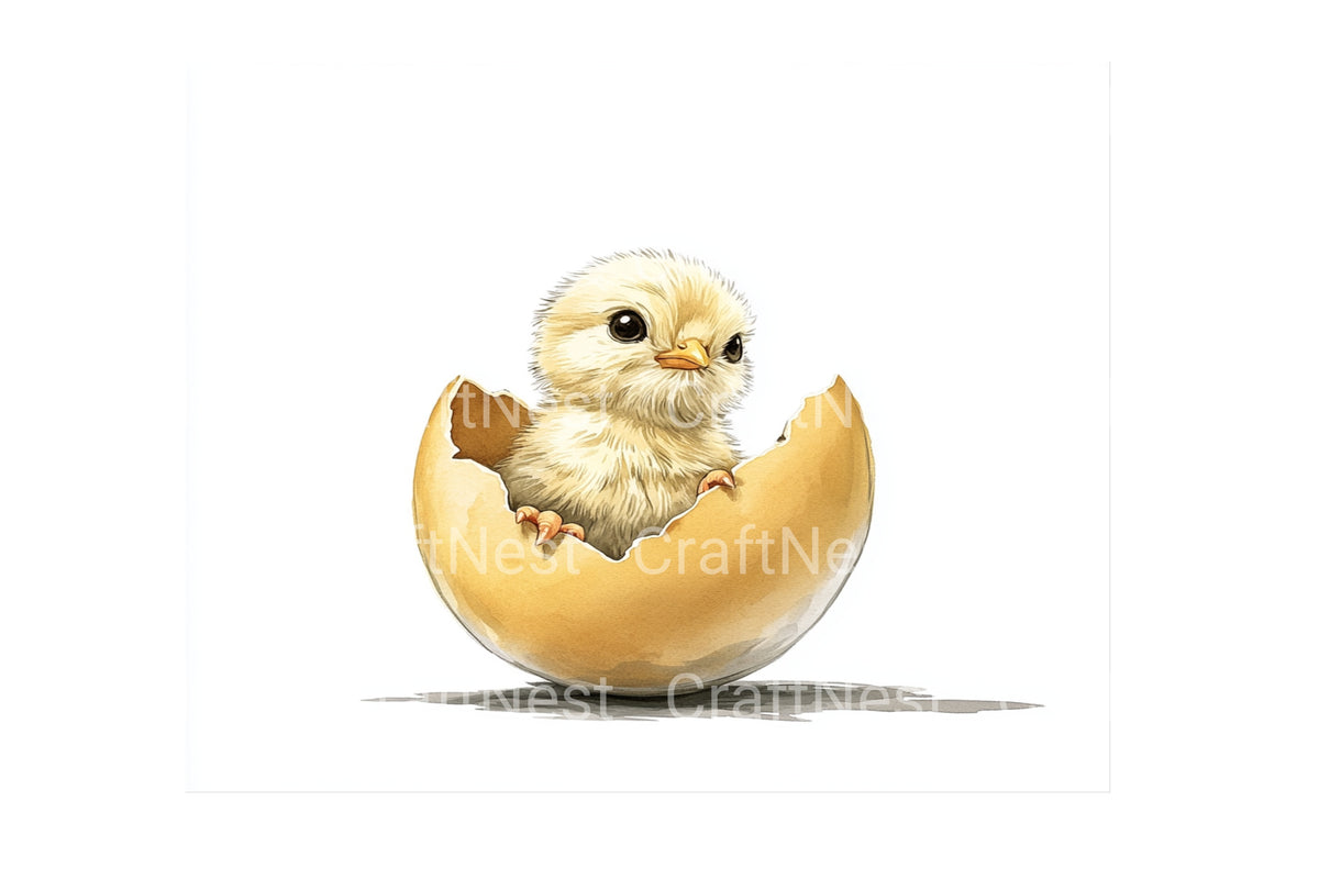 Hatching Chick Illustrations Clipart Bundle