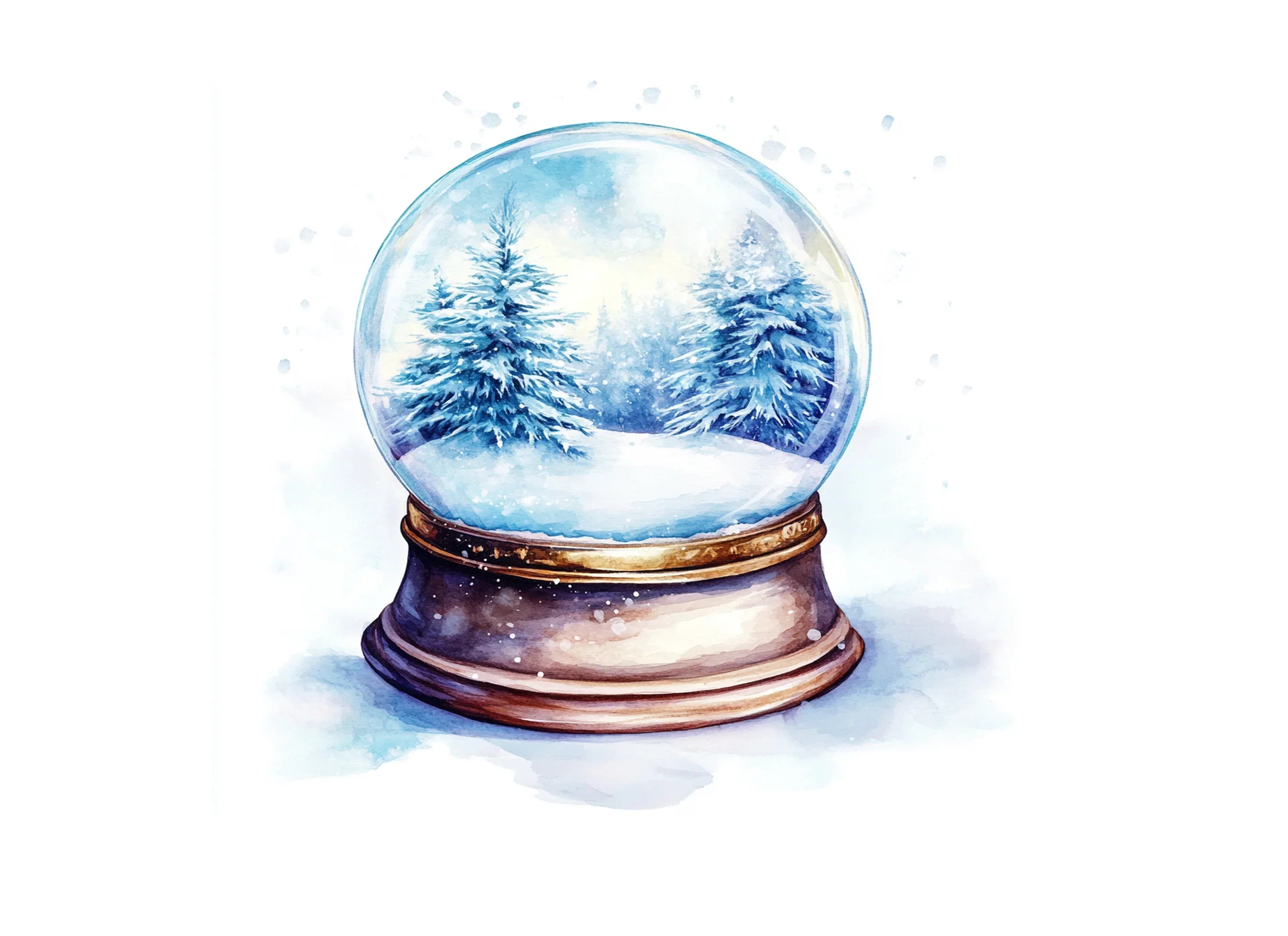 Enchanted Forest Snow Globe Clipart Bundle