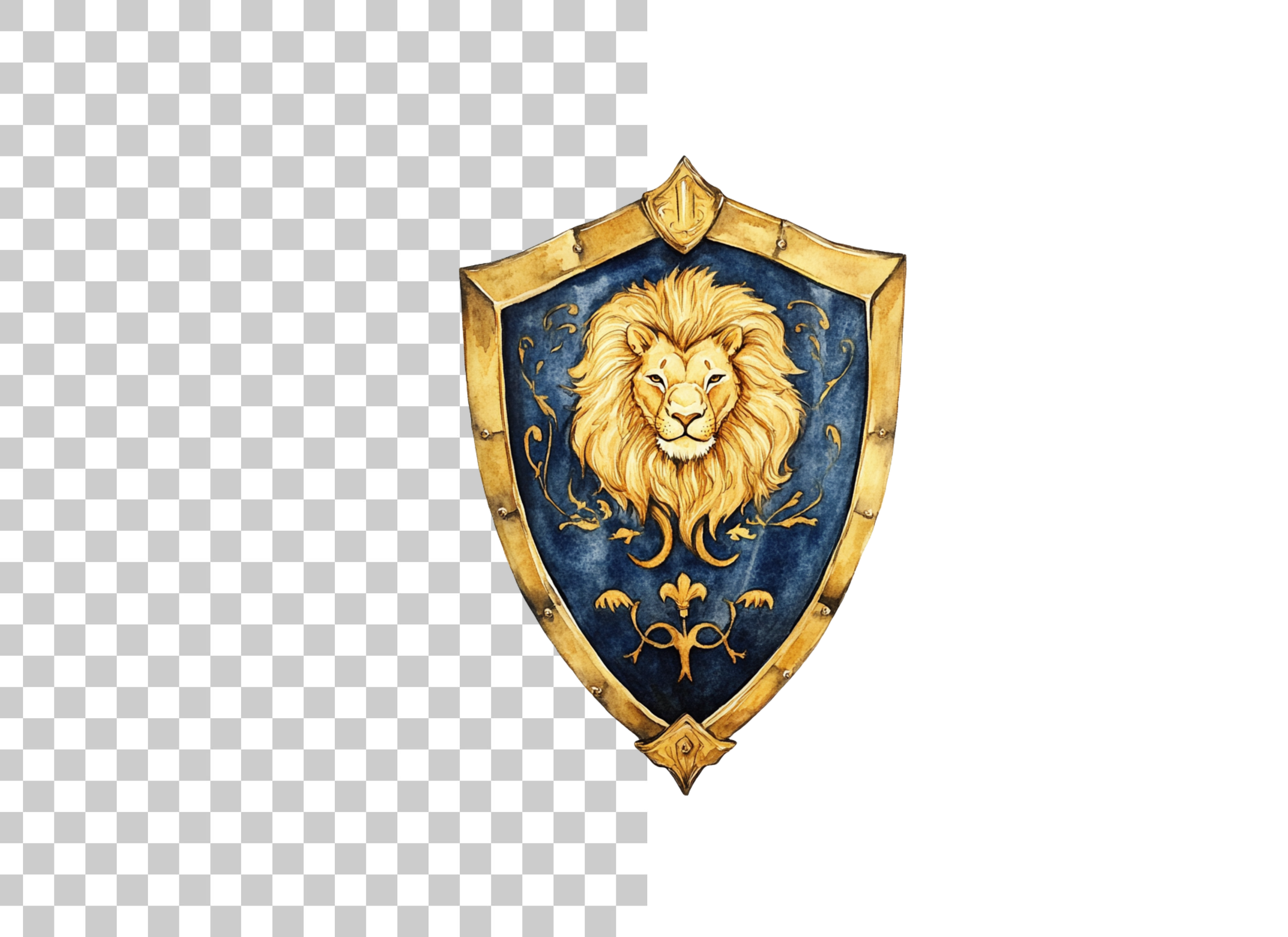 Regal Lion Shields Clipart Bundle