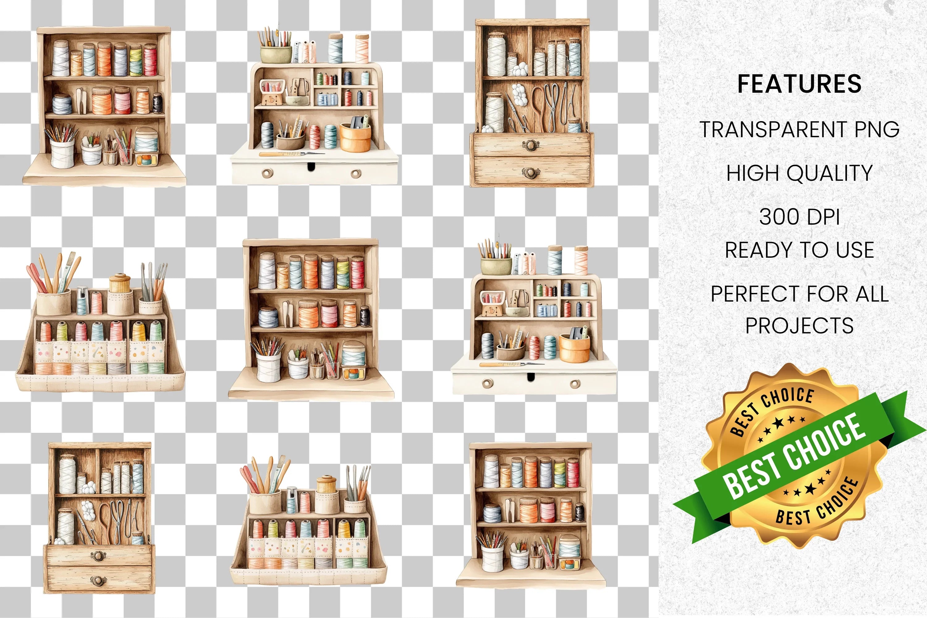 Craft Room Storage Clipart Bundle