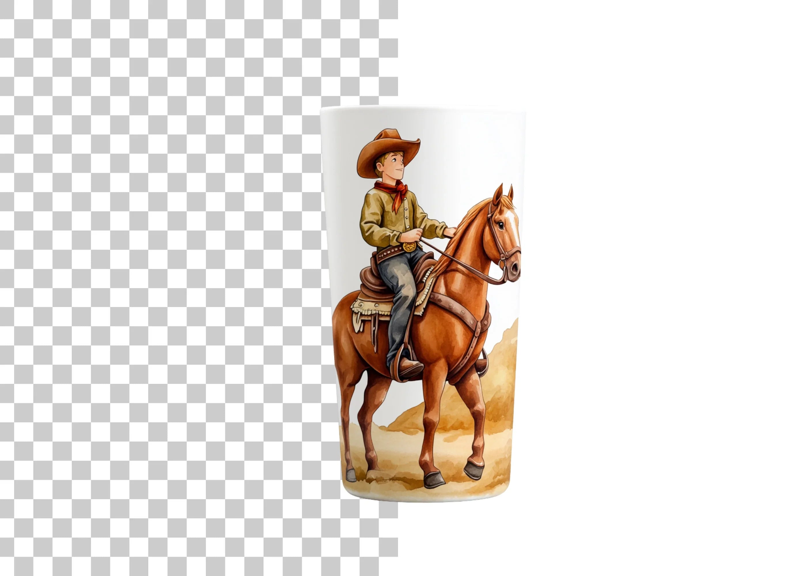 Cowboy Riding Horse Tumbler Clipart Bundle